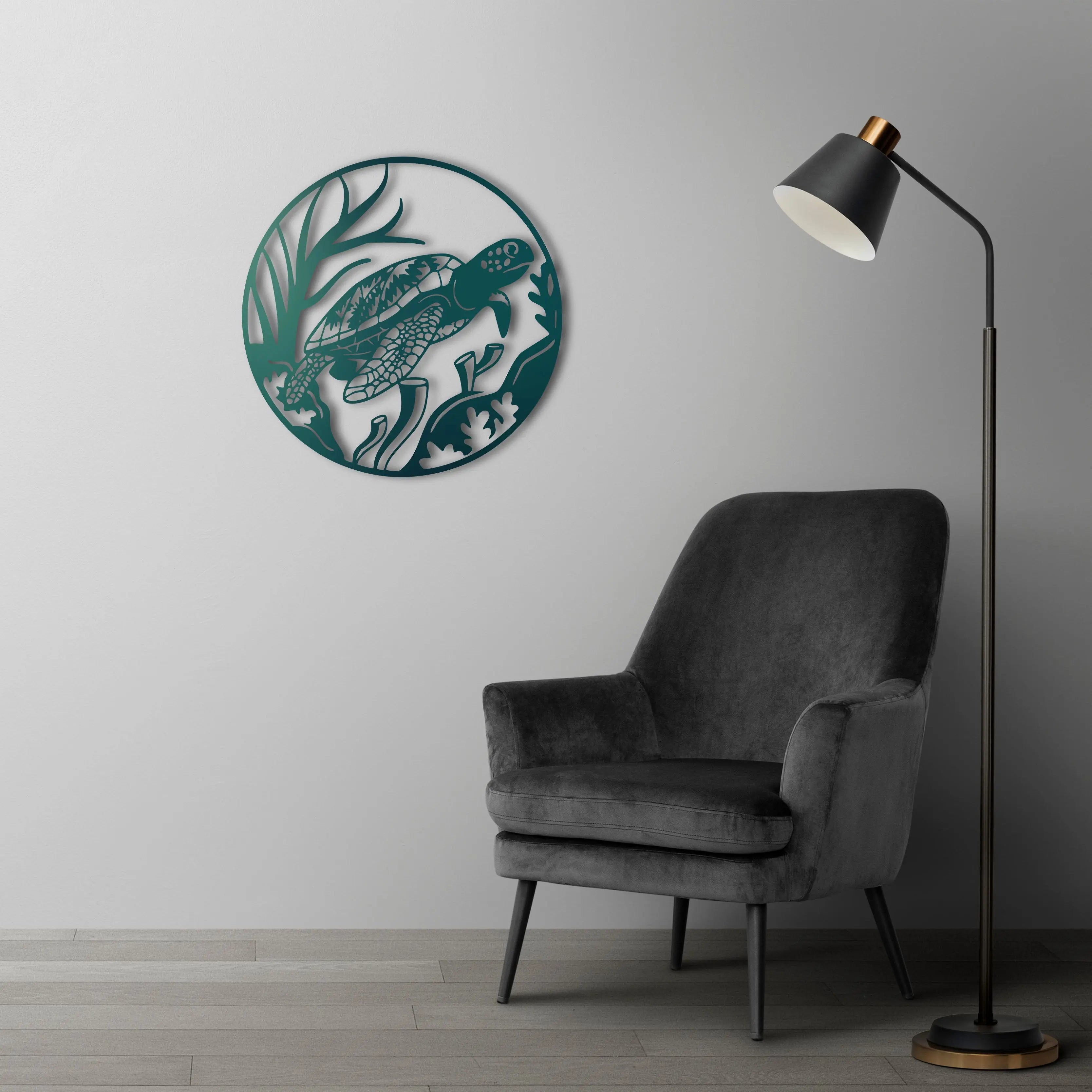 Kaplumbağa Metal Duvar Dekoru Laser Artique