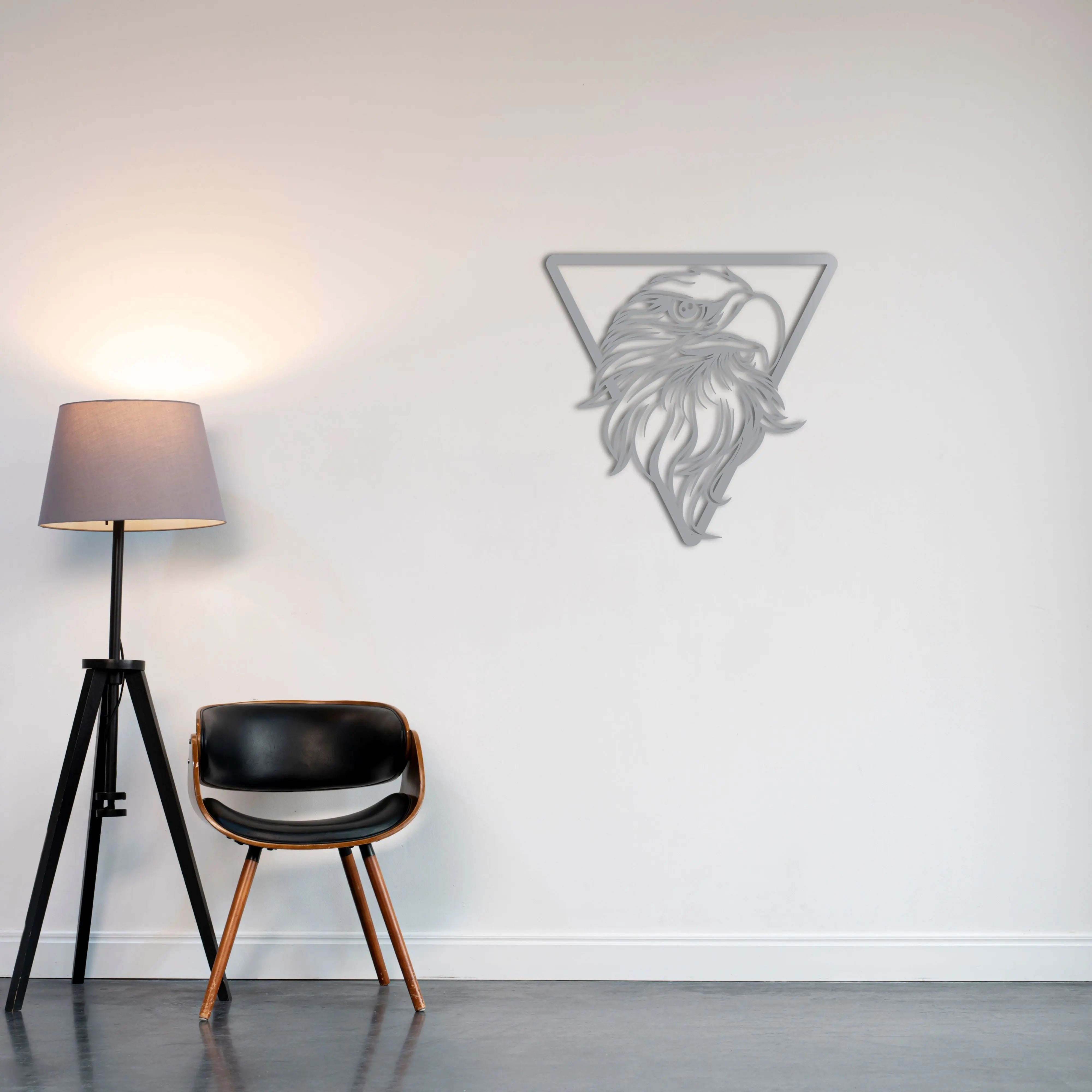 Kartal Bakışı Metal Duvar Dekoru Laser Artique