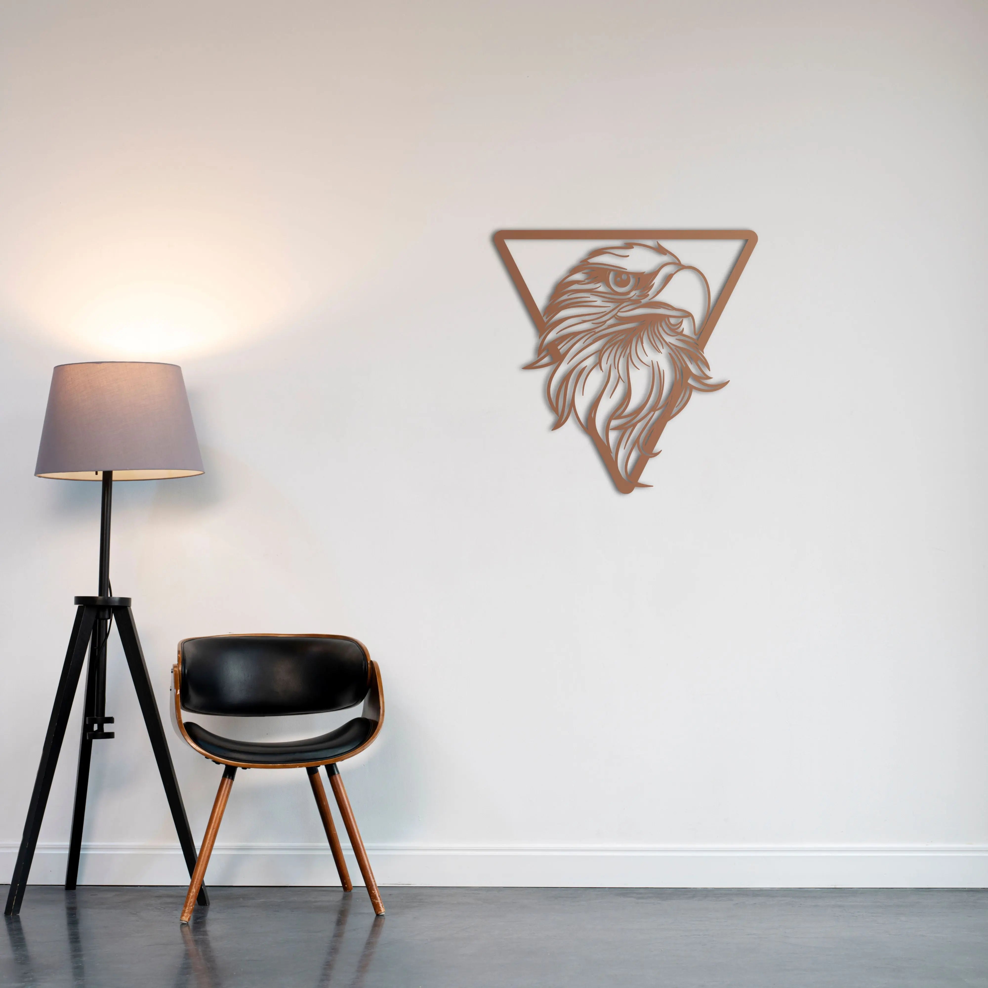 Kartal Bakışı Metal Duvar Dekoru Laser Artique