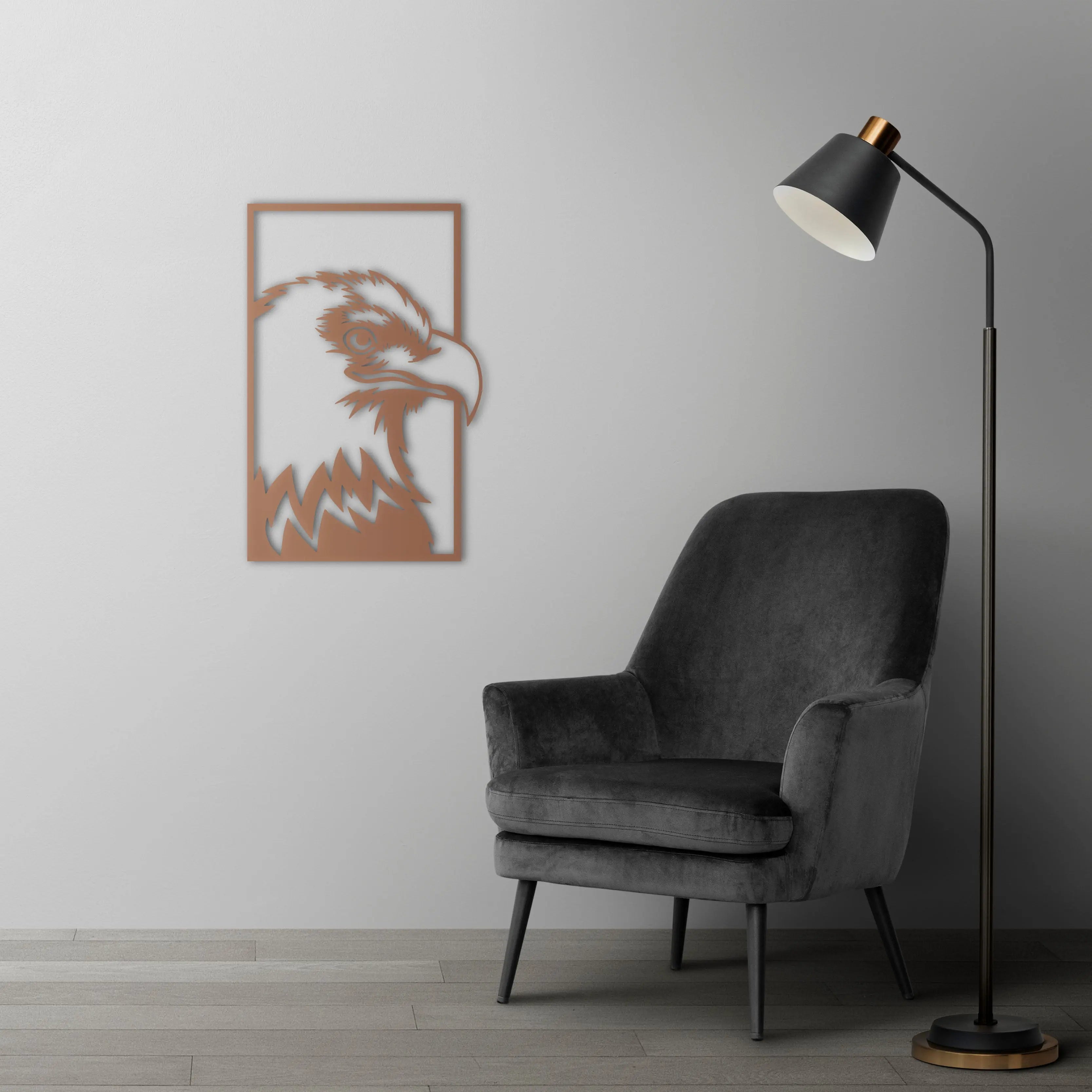 Kartalın Bakışı Metal Duvar Dekoru Laser Artique