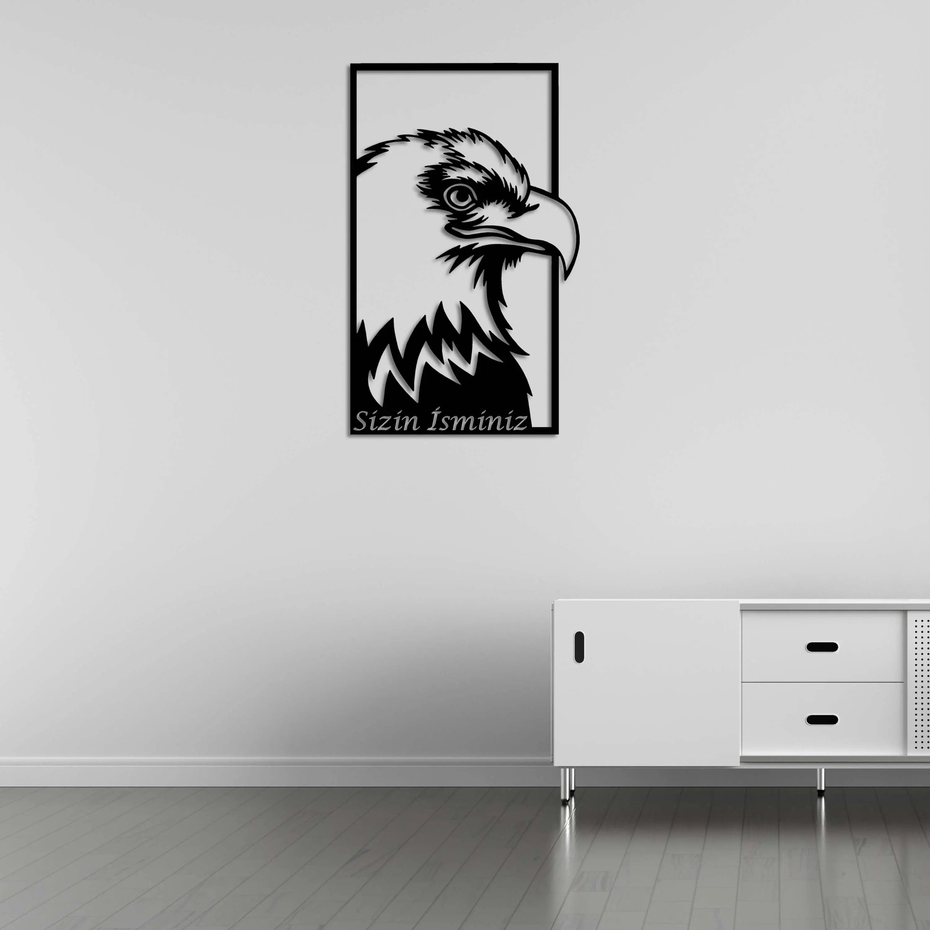 Kartalın Bakışı Metal Duvar Dekoru Laser Artique