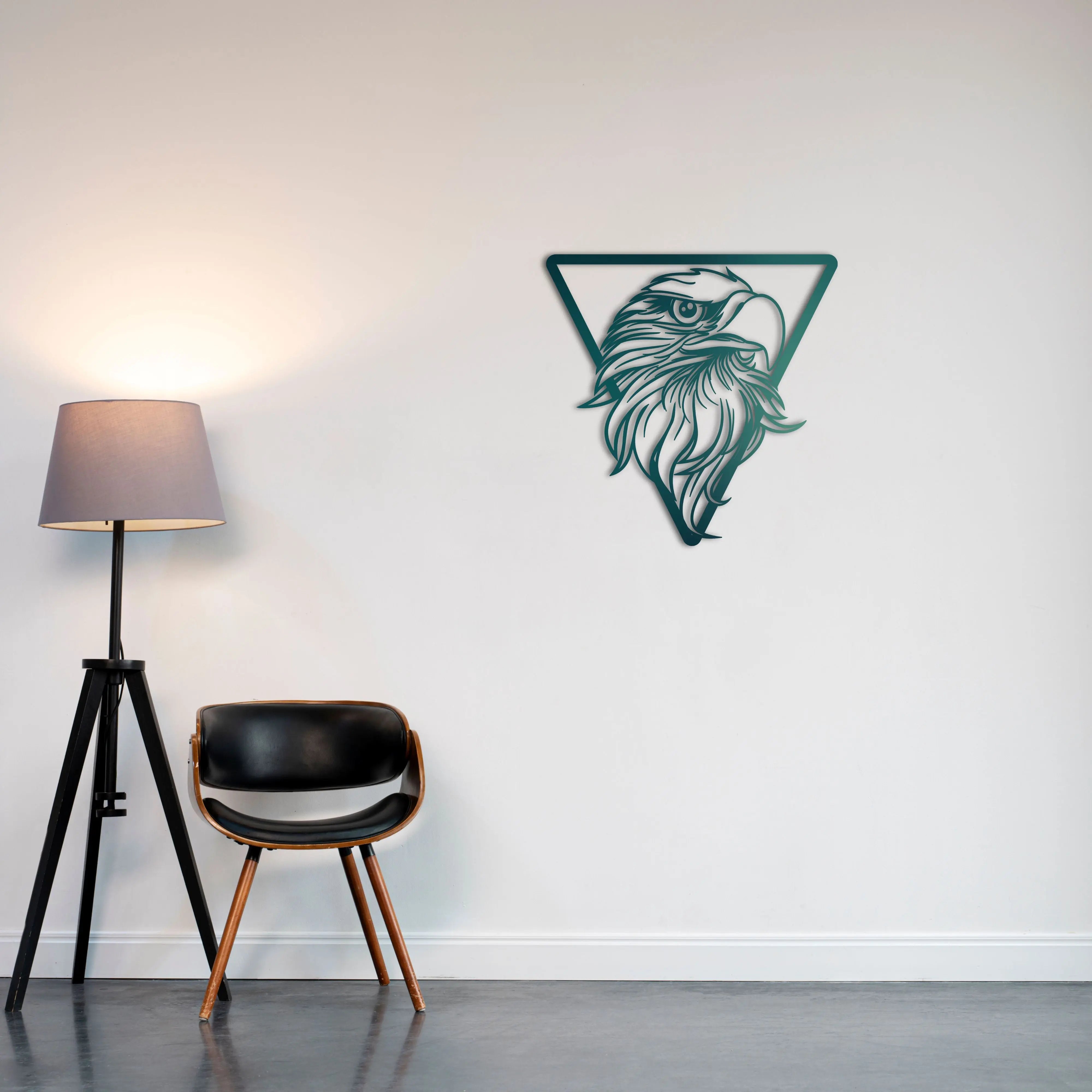 Kartal Bakışı Metal Duvar Dekoru Laser Artique