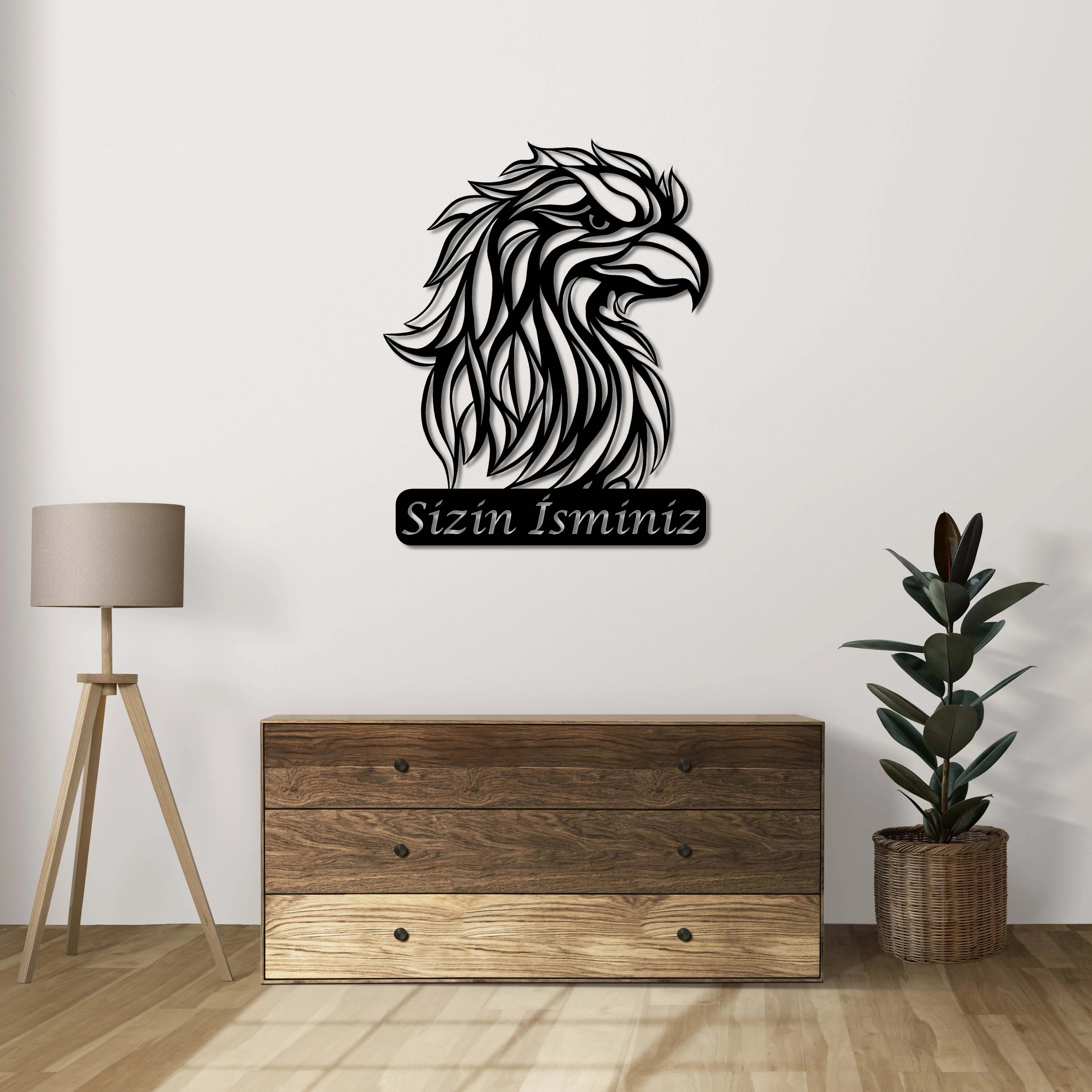 Kartalın İhtişamı Metal Duvar Dekoru Laser Artique