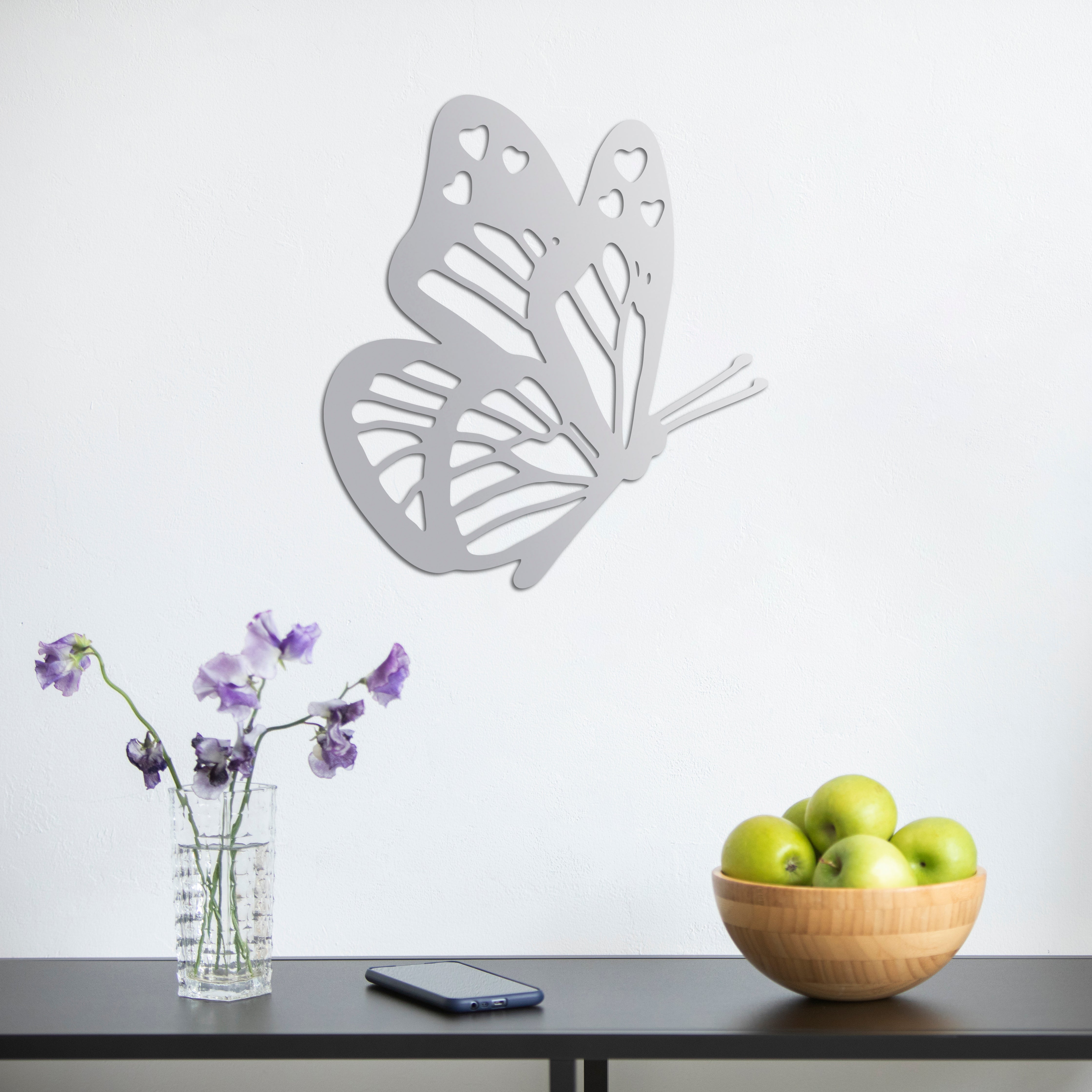 Zarafet Kanatları Kelebek Metal Duvar Dekoru Laser Artique