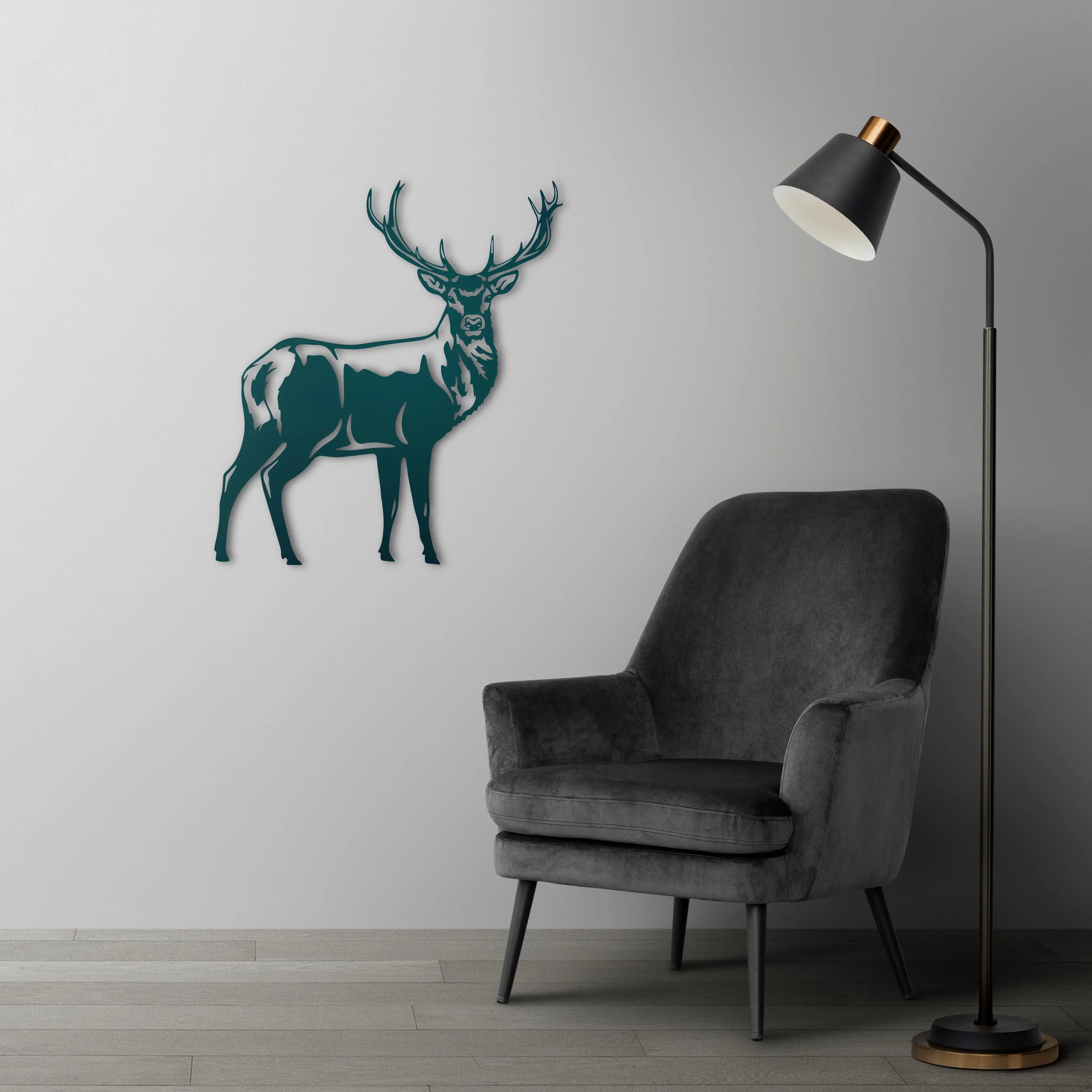 Majestik Geyik Metal Duvar Dekoru Laser Artique