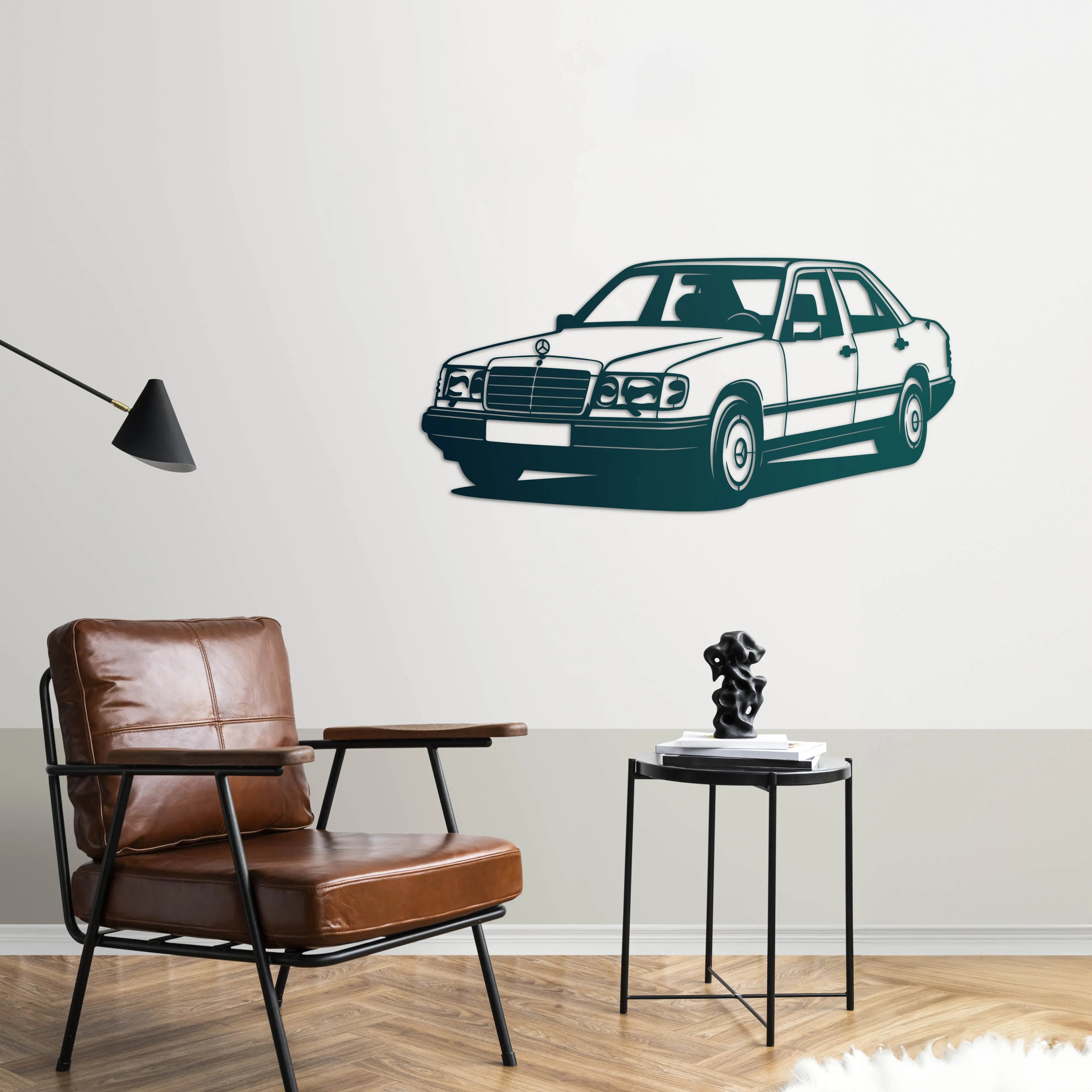 Mercedes-Benz 300E (W124) – Araba Metal Duvar Dekoru Laser Artique