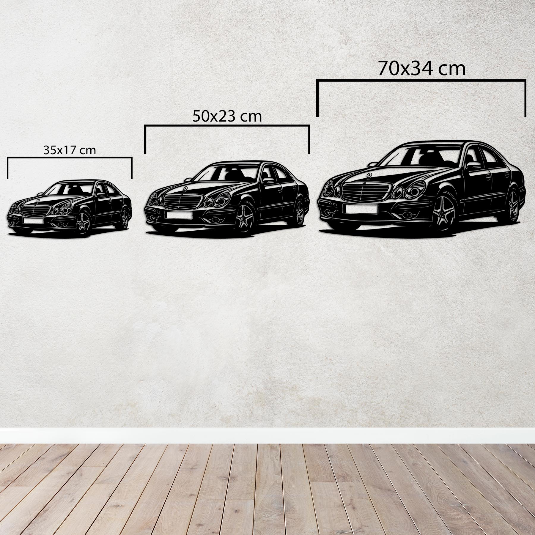 Mercedes-Benz W211 E-Class – Araba Metal Duvar Dekoru Laser Artique