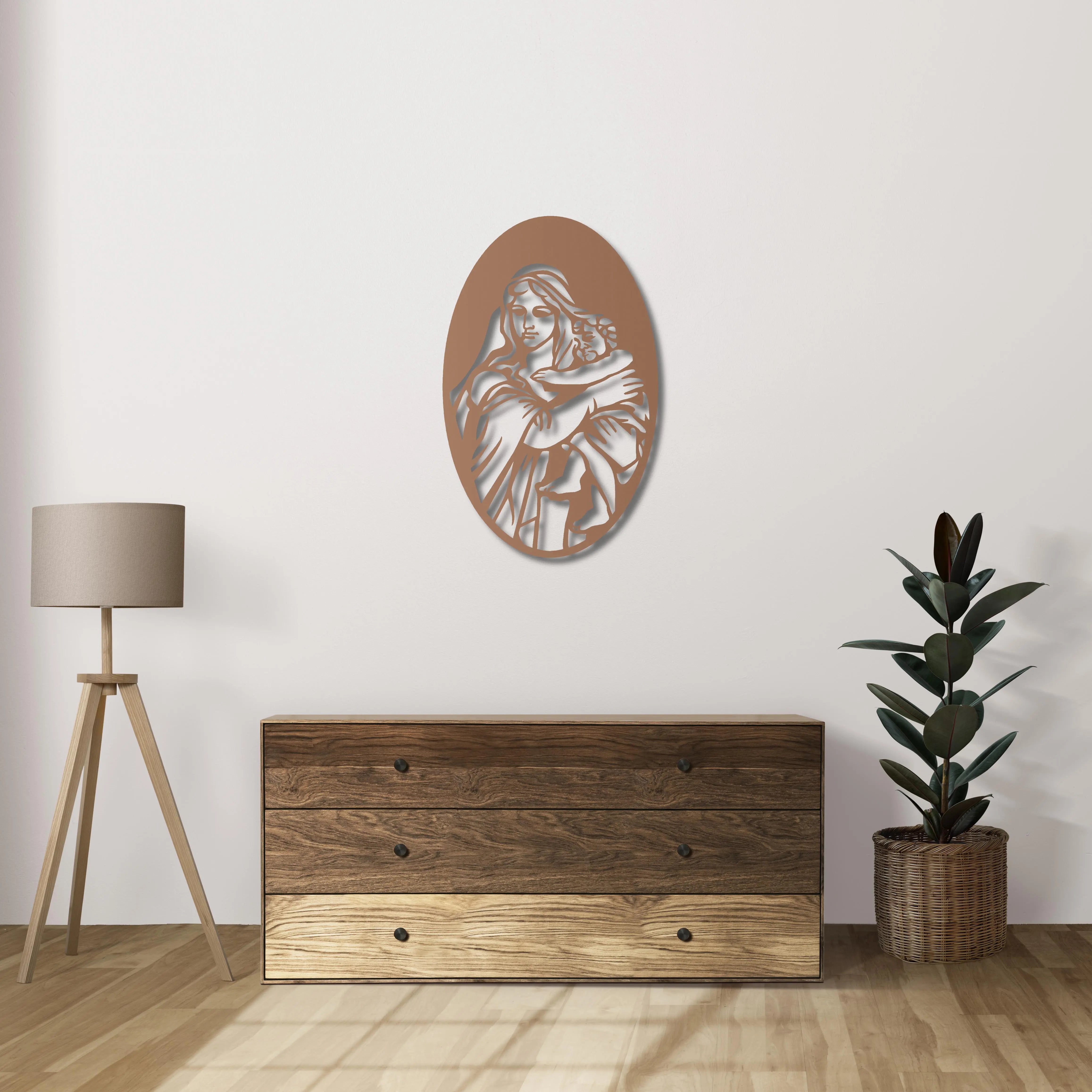 Merhametin Işığı Metal Duvar Dekoru Laser Artique