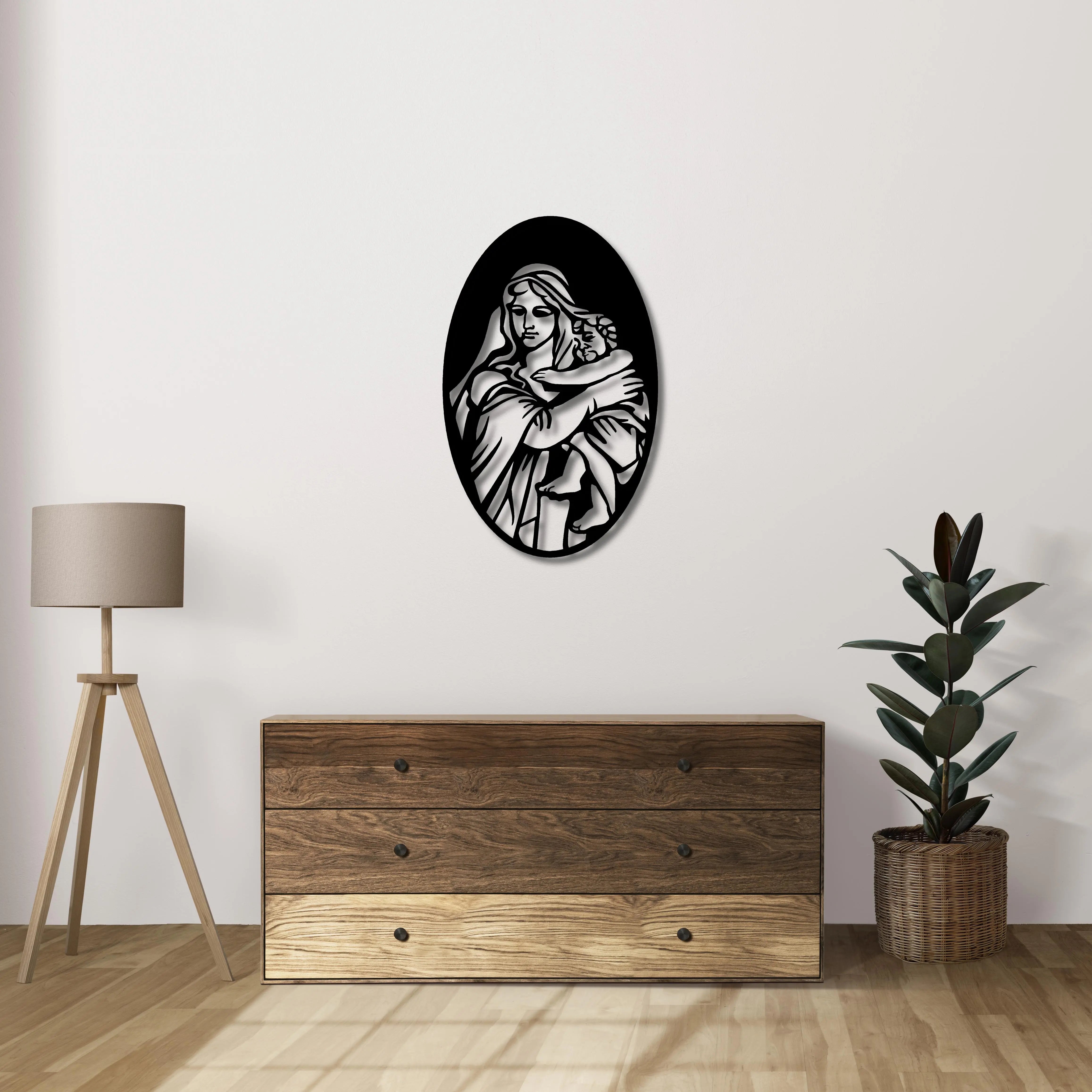 Merhametin Işığı Metal Duvar Dekoru Laser Artique