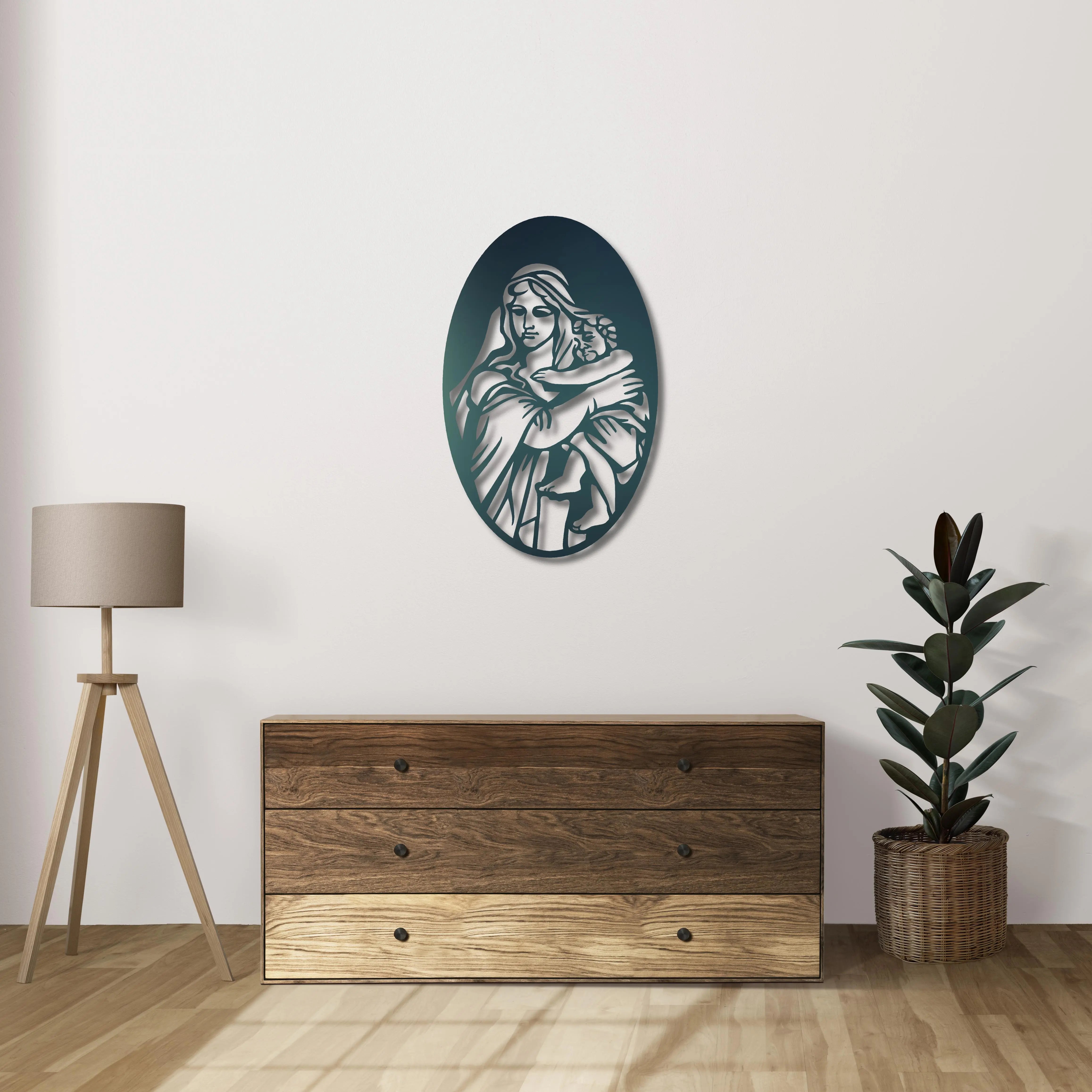 Merhametin Işığı Metal Duvar Dekoru Laser Artique