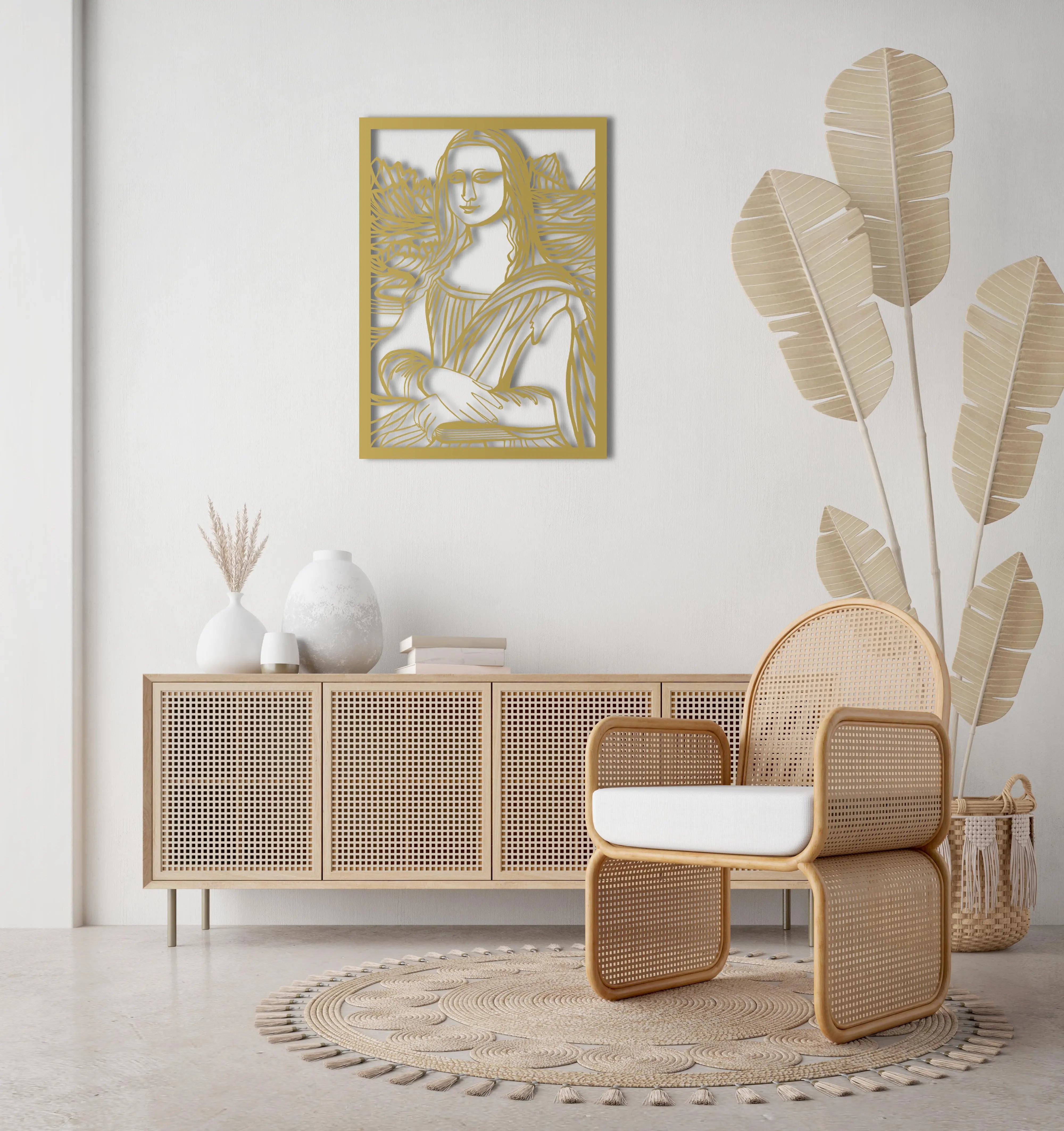 Mona Lisa Metal Duvar Dekoru Laser Artique