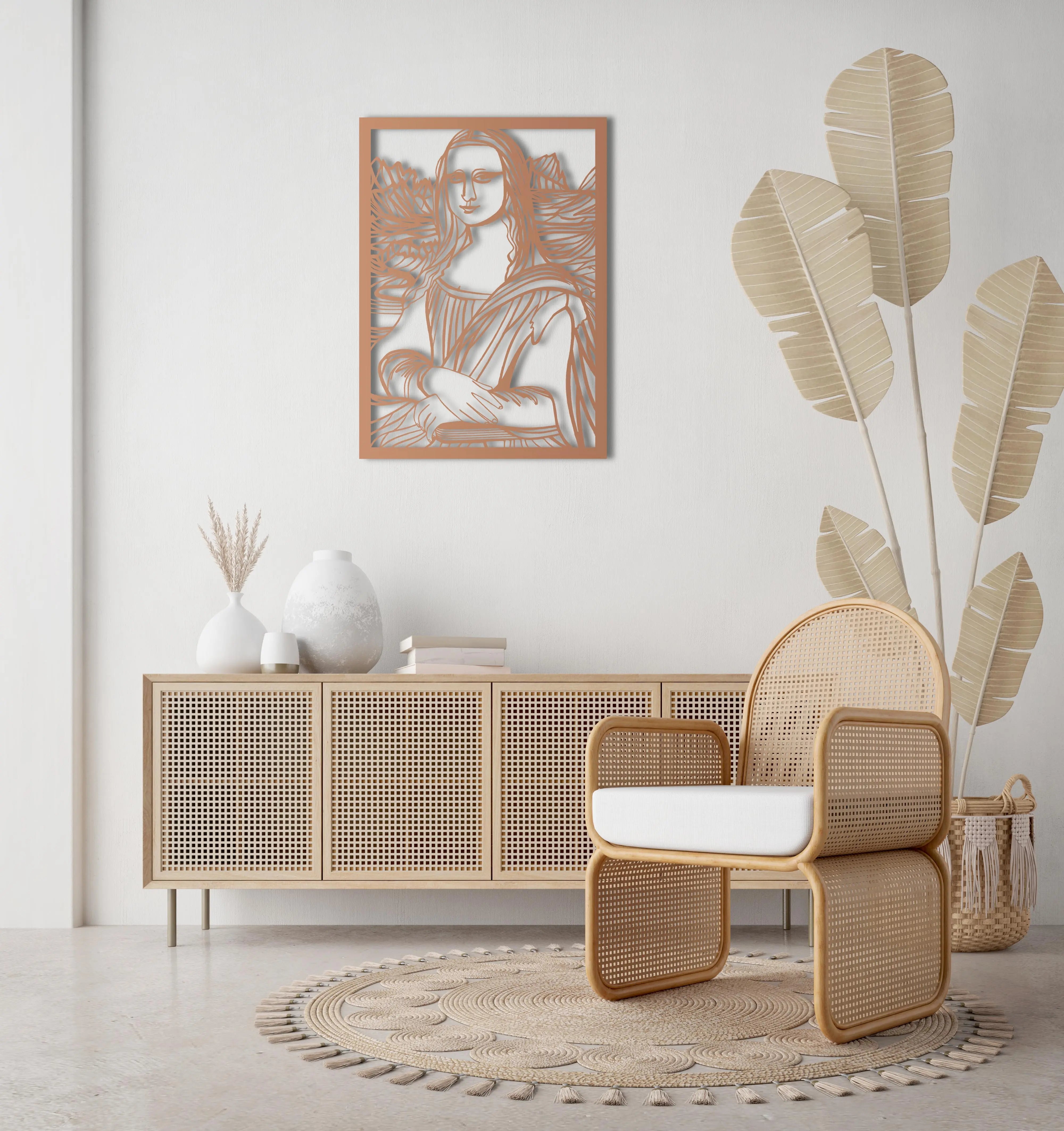 Mona Lisa Metal Duvar Dekoru Laser Artique