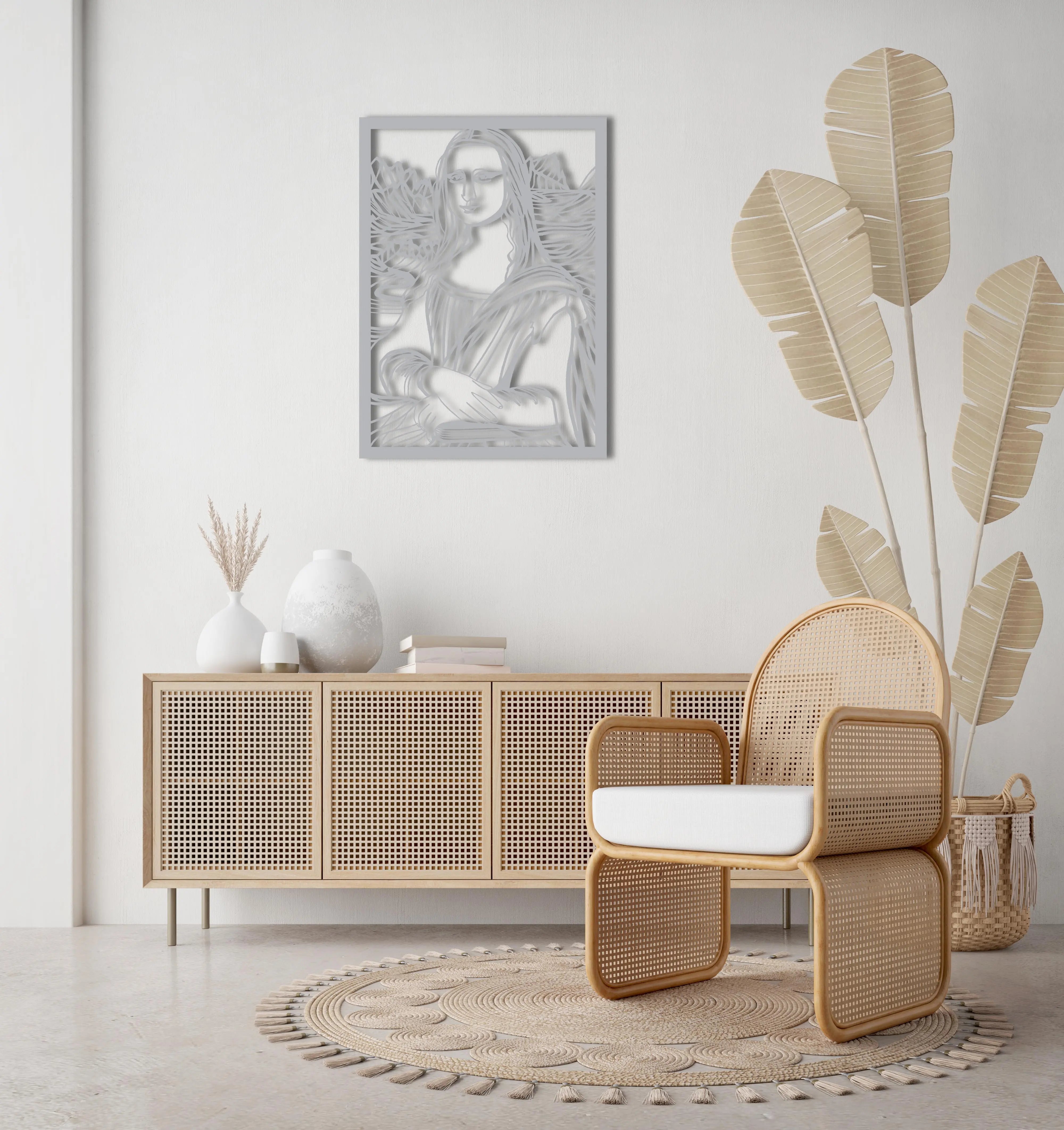 Mona Lisa Metal Duvar Dekoru Laser Artique