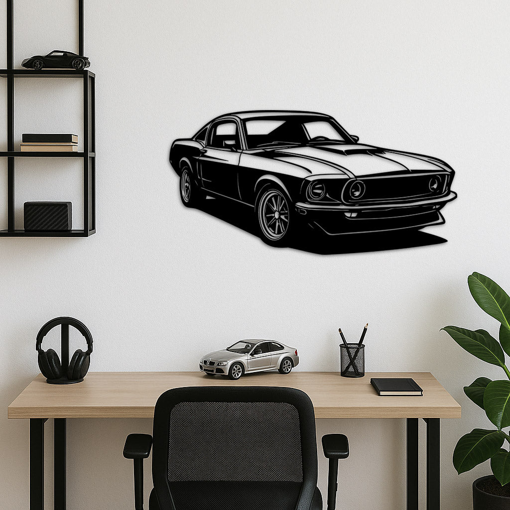 Ford Mustang Fastback – Araba Metal Duvar Dekoru Laser Artique