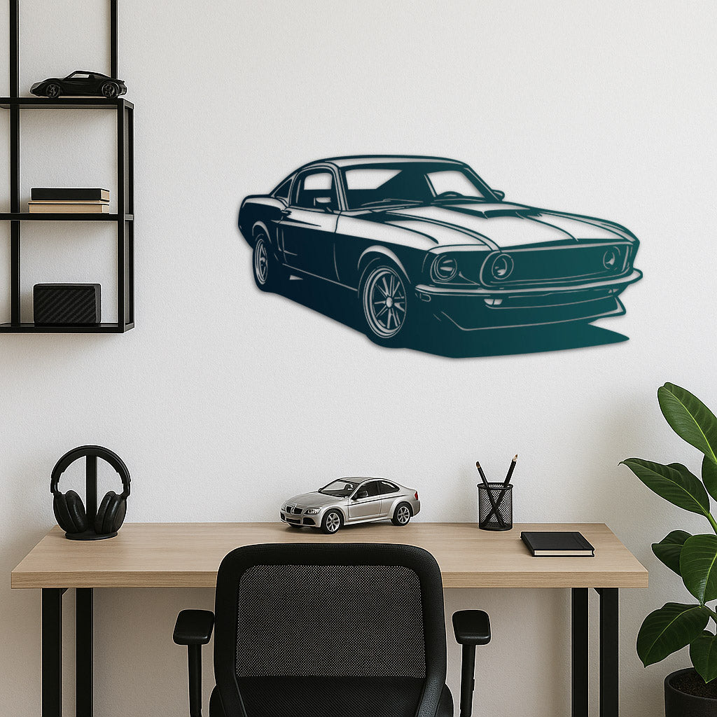 Ford Mustang Fastback – Araba Metal Duvar Dekoru Laser Artique