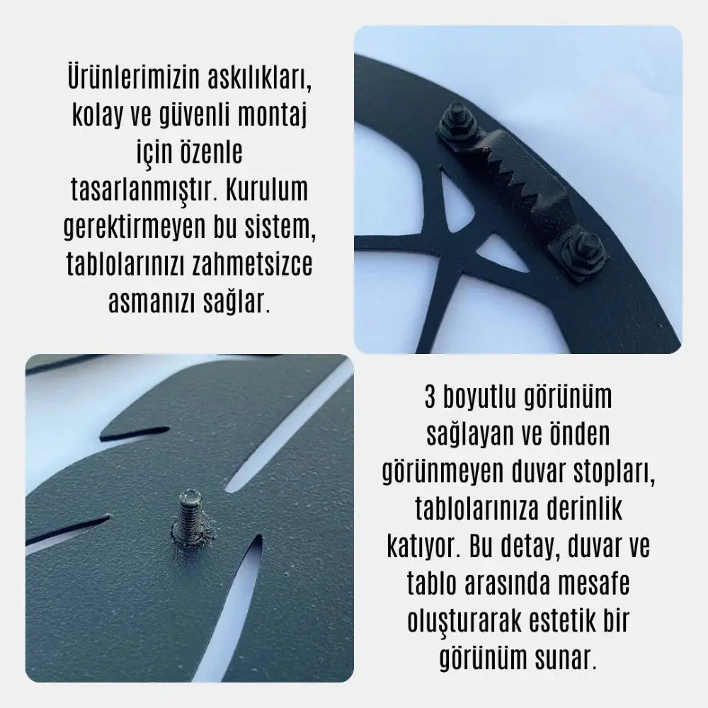 Felak ve Nas – İslami Kufi Hat Metal Duvar Dekoru Laser Artique