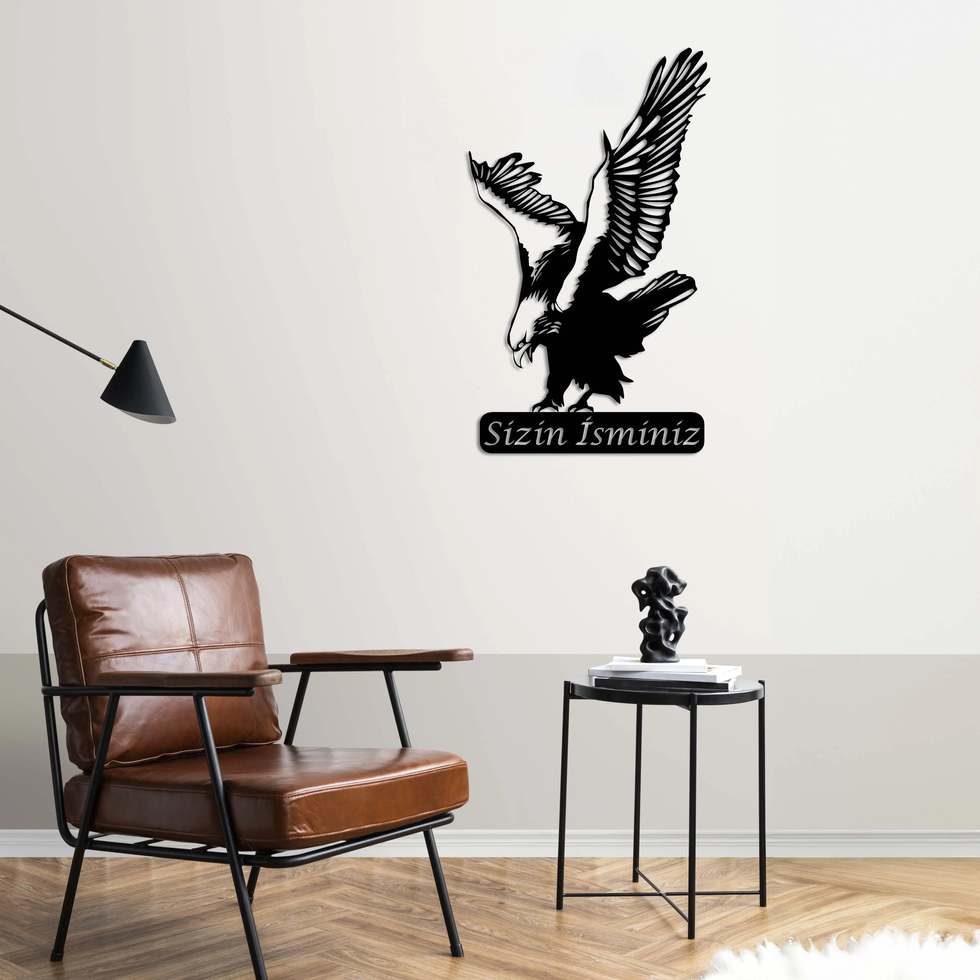 Özgür Kartal Metal Duvar Dekoru Laser Artique