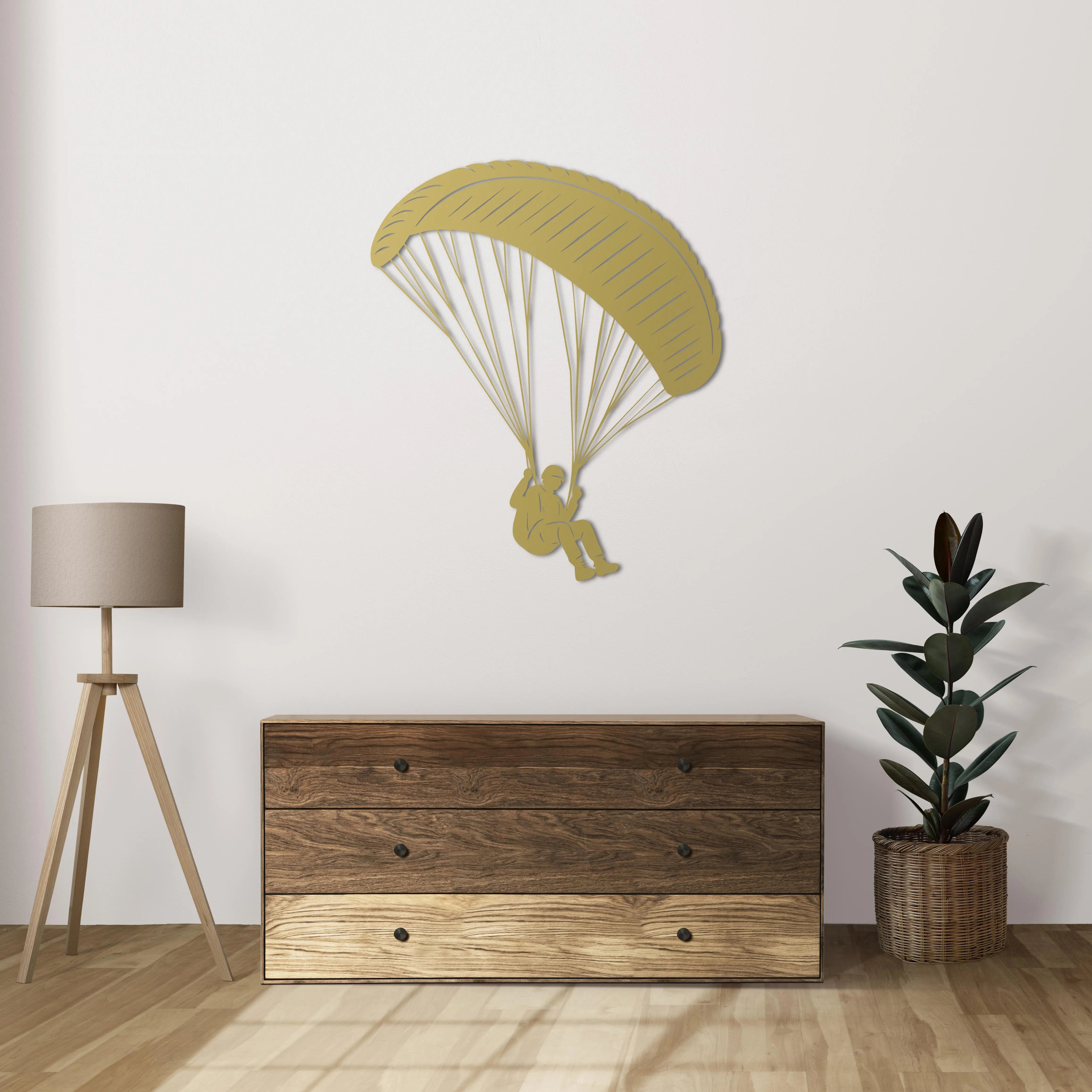 Gökyüzü Özgürlüğü – Yamaç Paraşütü Metal Duvar Dekoru Laser Artique