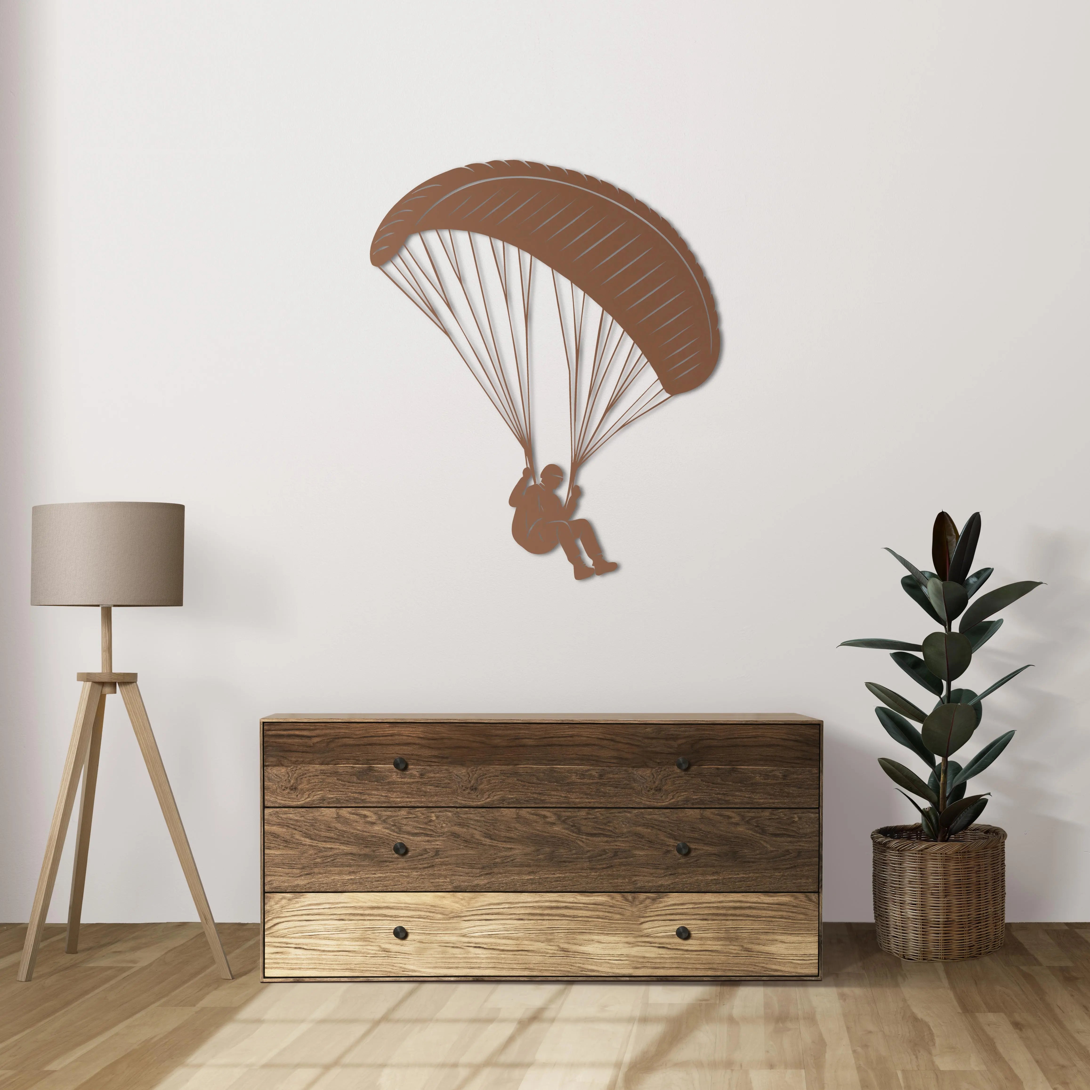 Gökyüzü Özgürlüğü – Yamaç Paraşütü Metal Duvar Dekoru Laser Artique