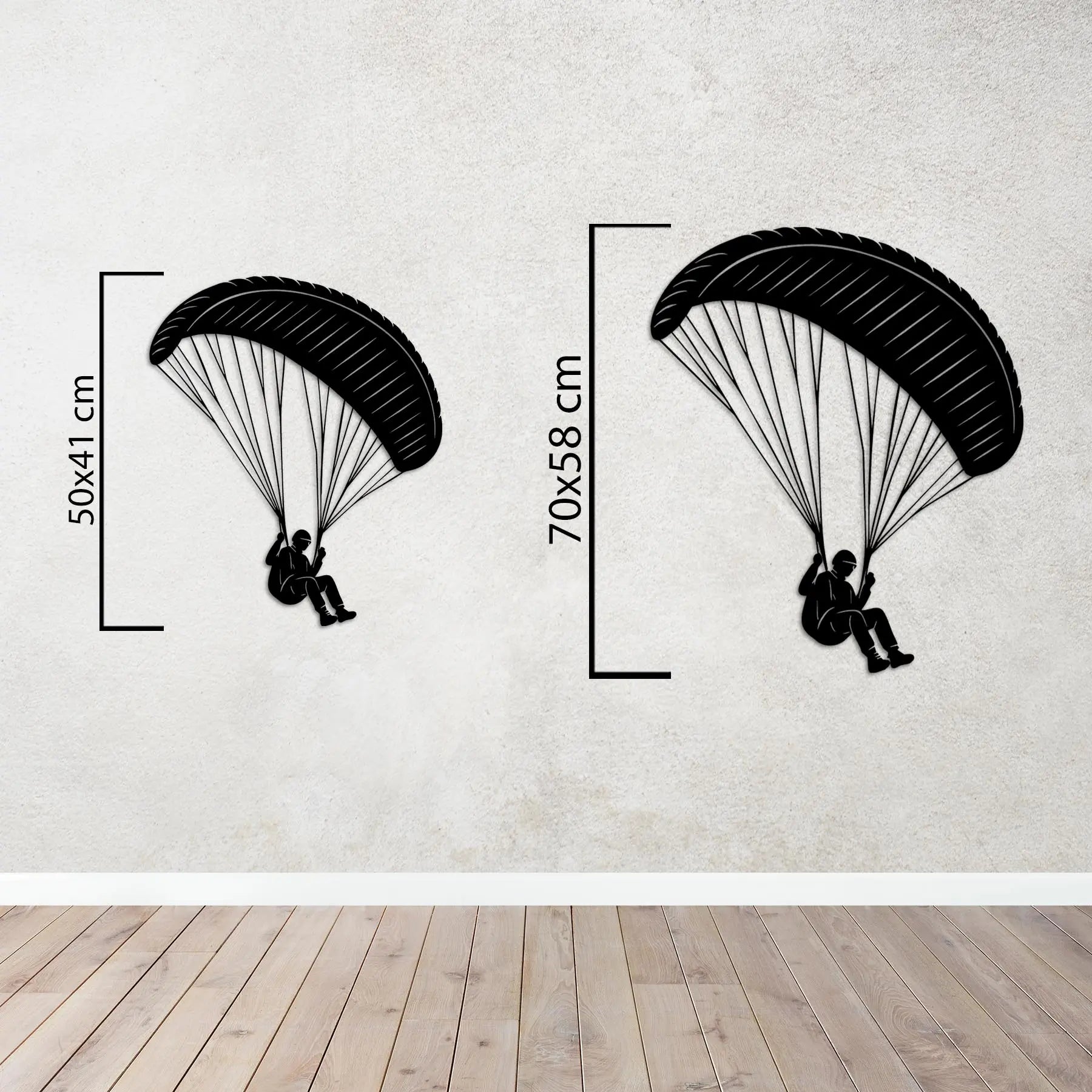 Gökyüzü Özgürlüğü – Yamaç Paraşütü Metal Duvar Dekoru Laser Artique