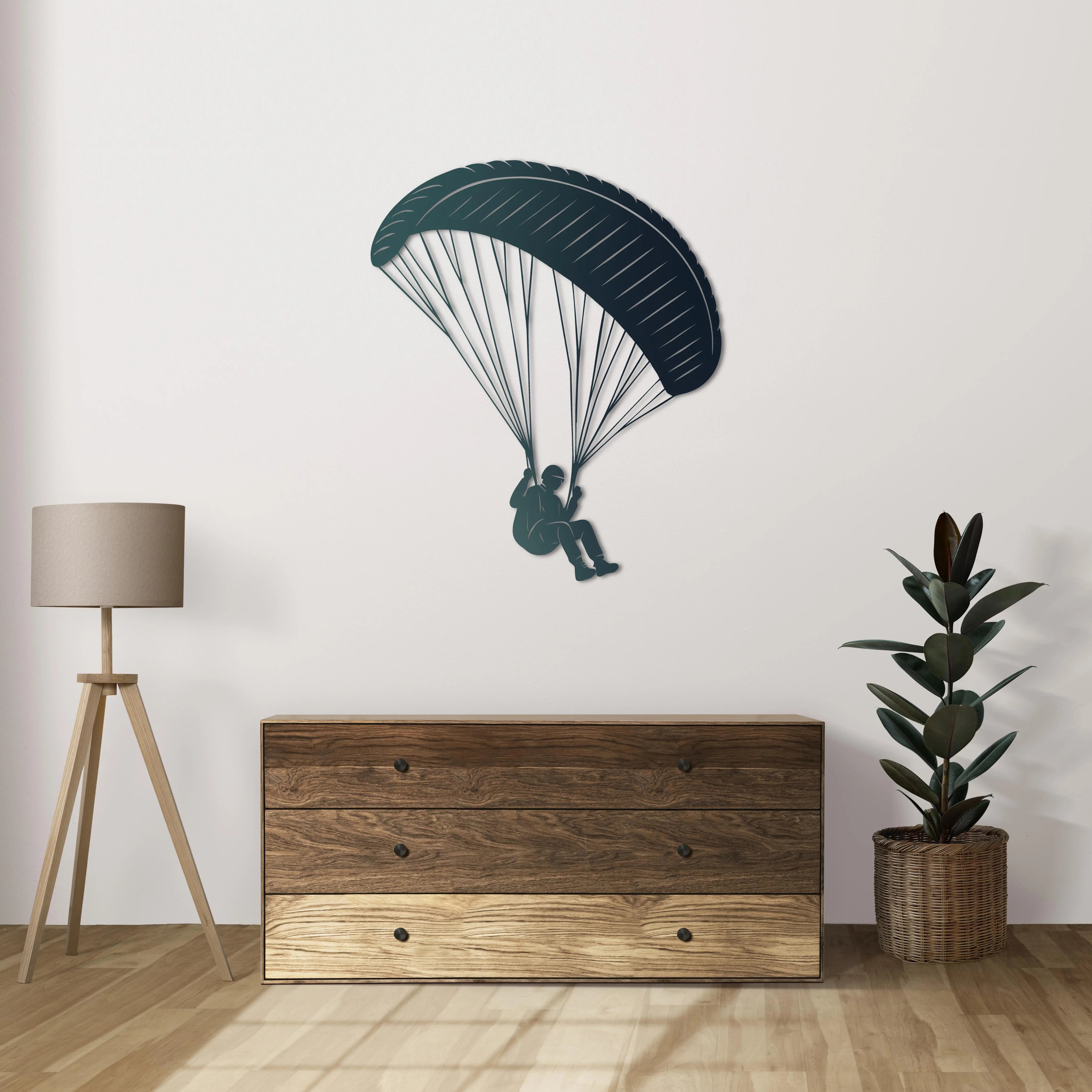 Gökyüzü Özgürlüğü – Yamaç Paraşütü Metal Duvar Dekoru Laser Artique