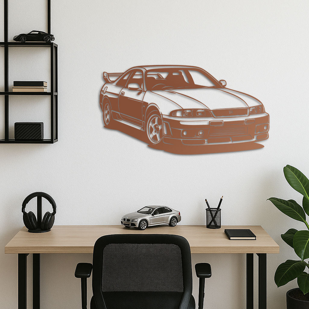 Nissan Skyline R33 – Araba Metal Duvar Dekoru Laser Artique