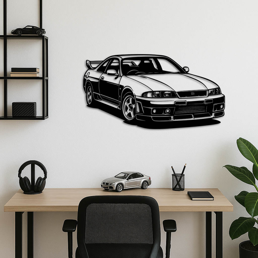Nissan Skyline R33 – Araba Metal Duvar Dekoru Laser Artique