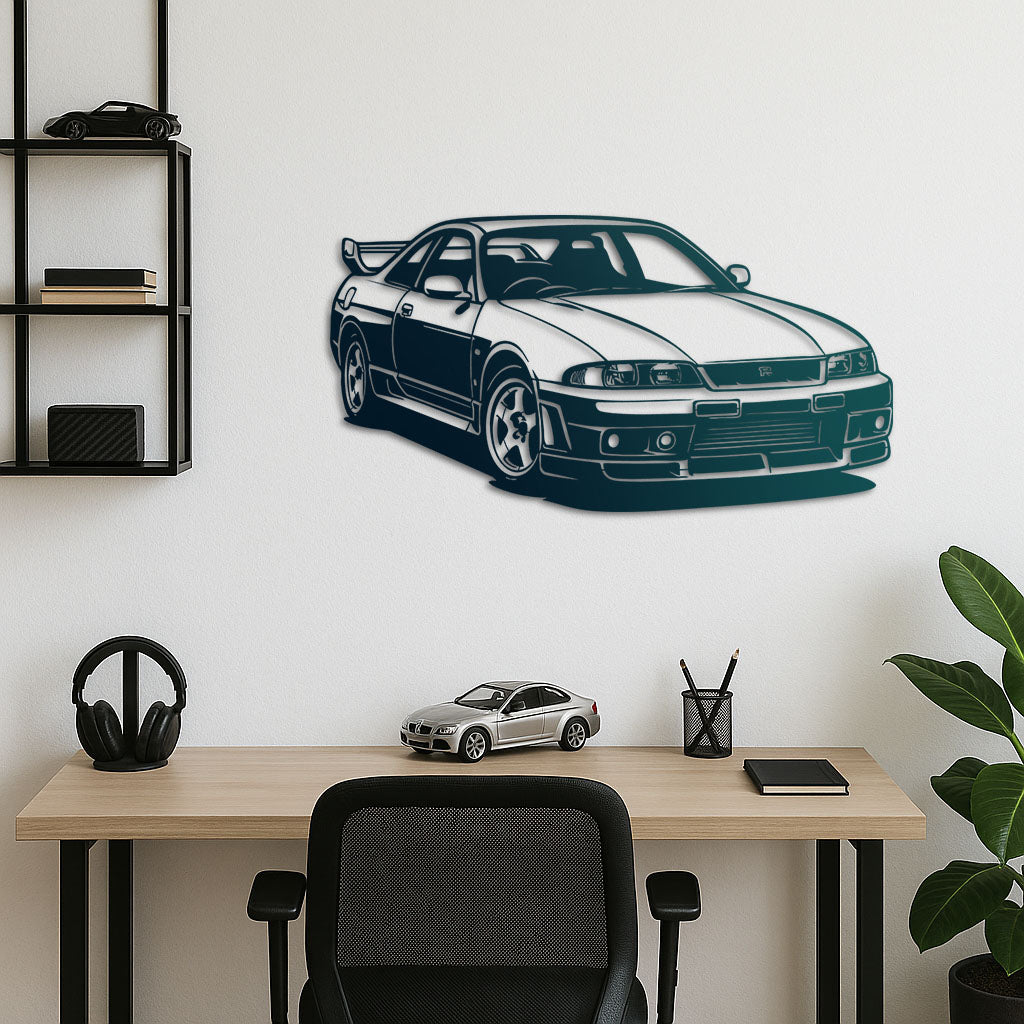 Nissan Skyline R33 – Araba Metal Duvar Dekoru Laser Artique