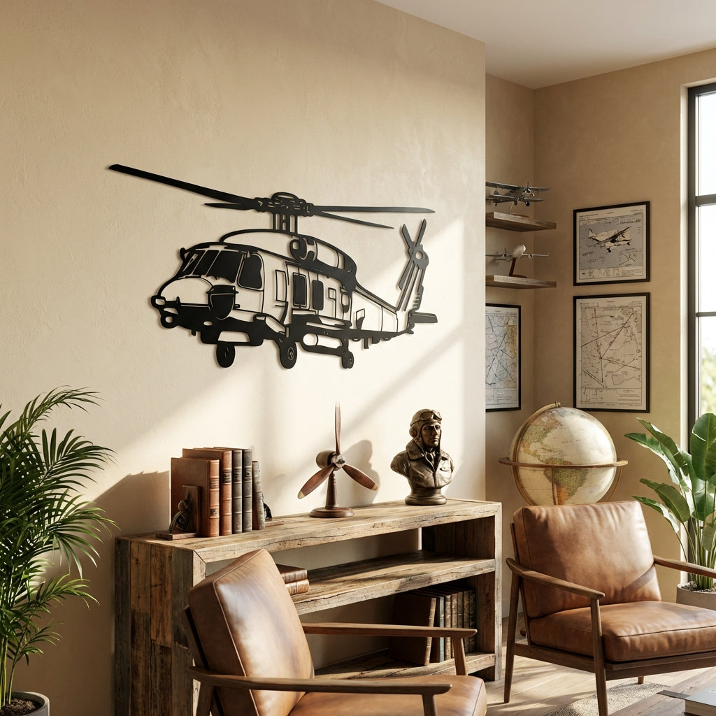 SH-70B SeaHawk Helikopter Metal Duvar Dekoru