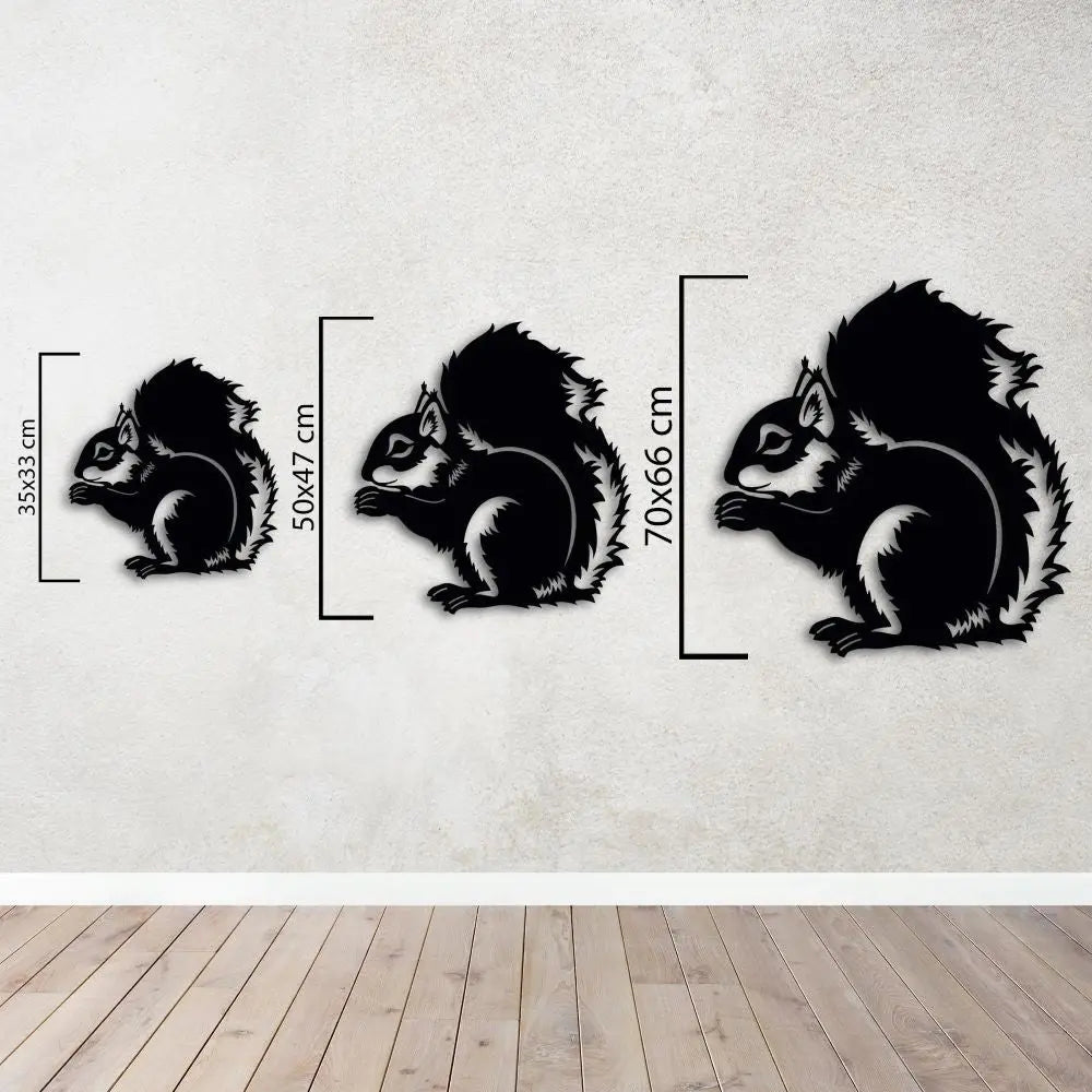 Ormanın Şirin Koruyucusu Sincap Metal Duvar Dekoru Laser Artique