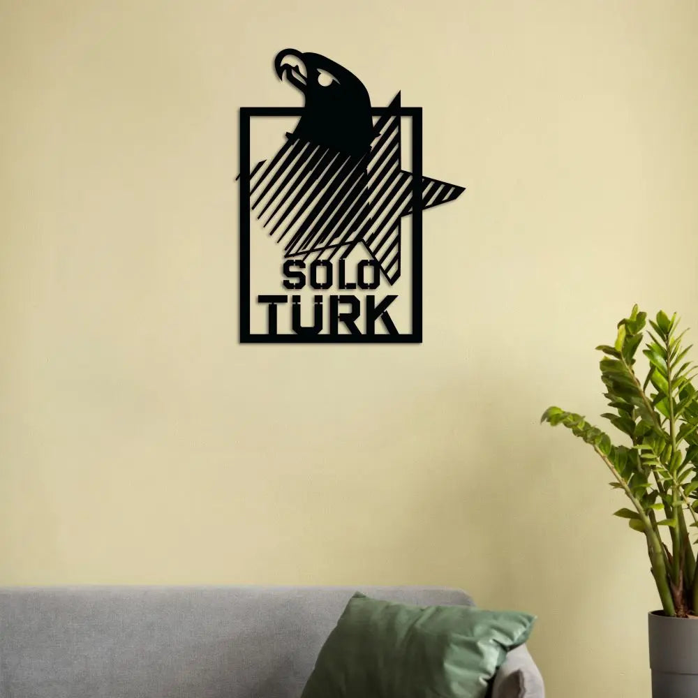 Gökyüzünün Kahramanı Solo Türk Metal Duvar Dekoru Laser Artique