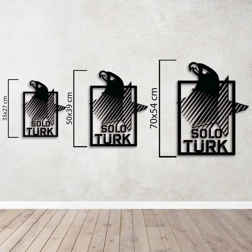 Gökyüzünün Kahramanı Solo Türk Metal Duvar Dekoru Laser Artique