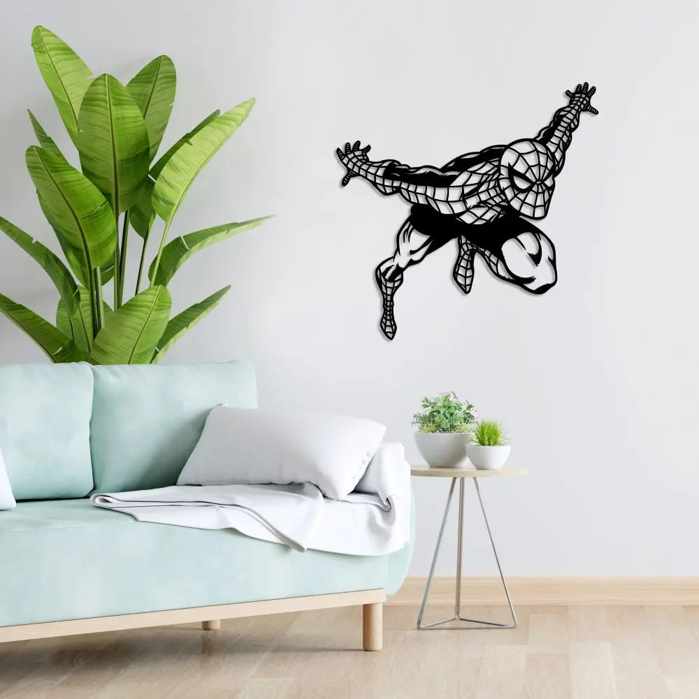Örümcek Adam Metal Duvar Dekoru Laser Artique