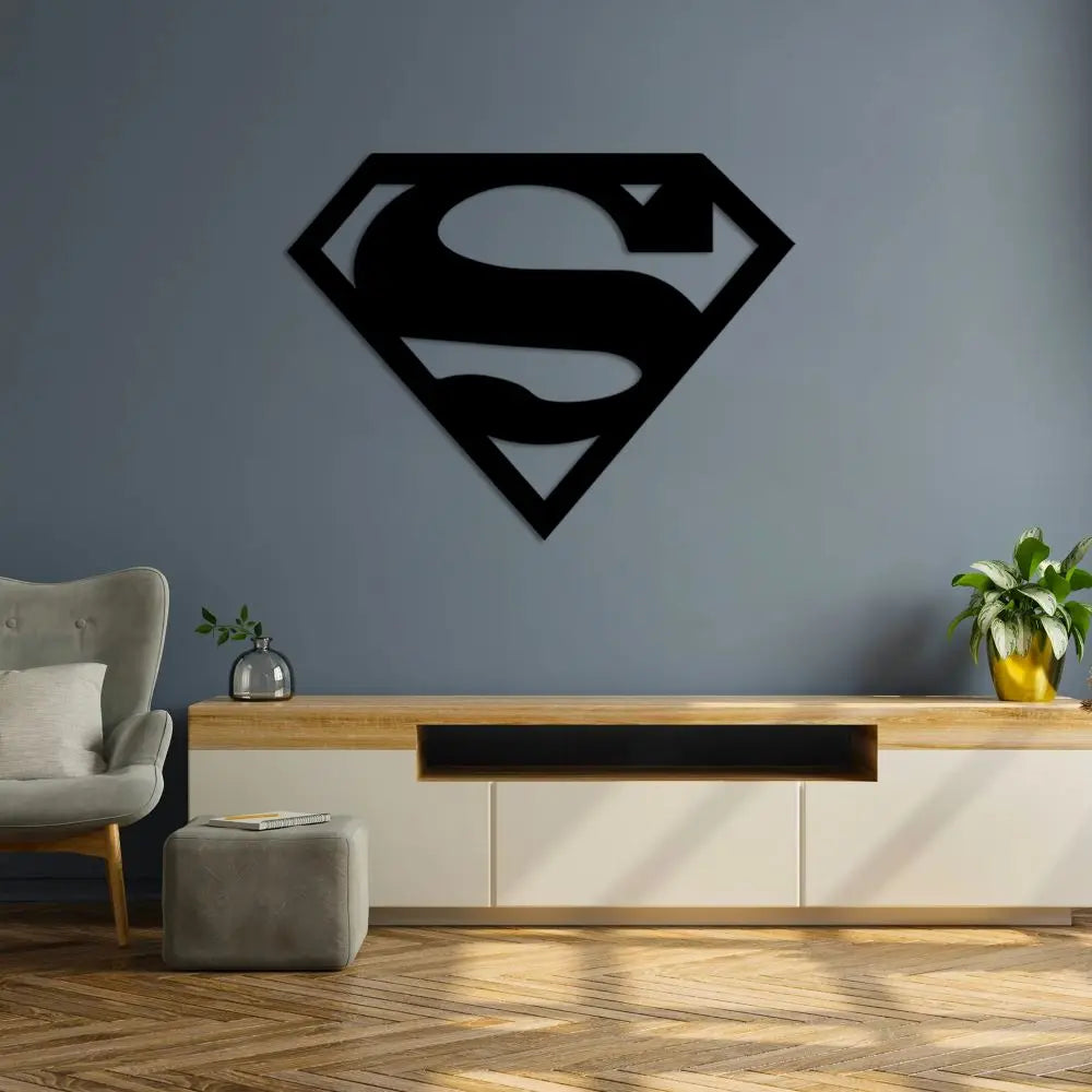 Superman Metal Duvar Dekoru Laser Artique