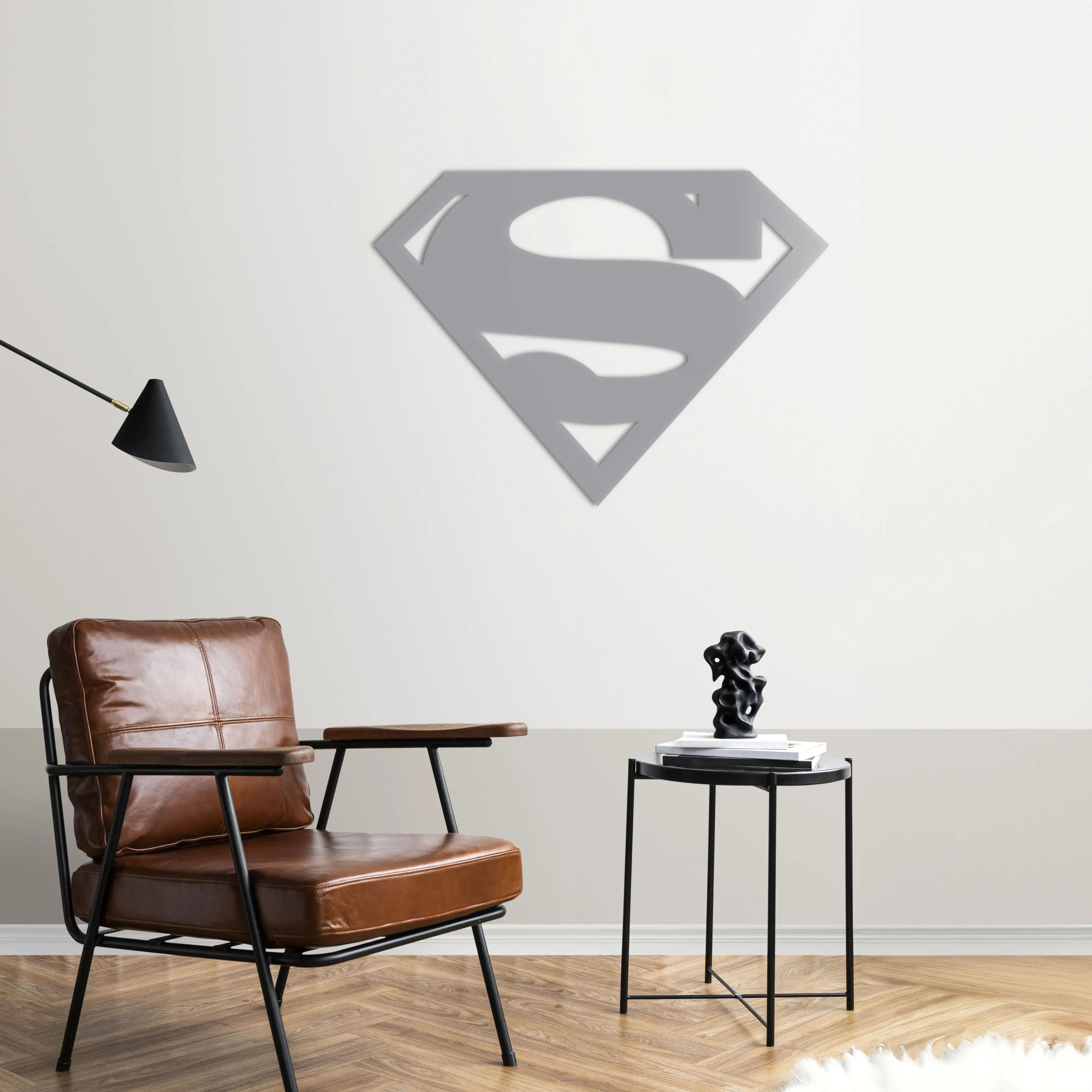 Superman Metal Duvar Dekoru Laser Artique