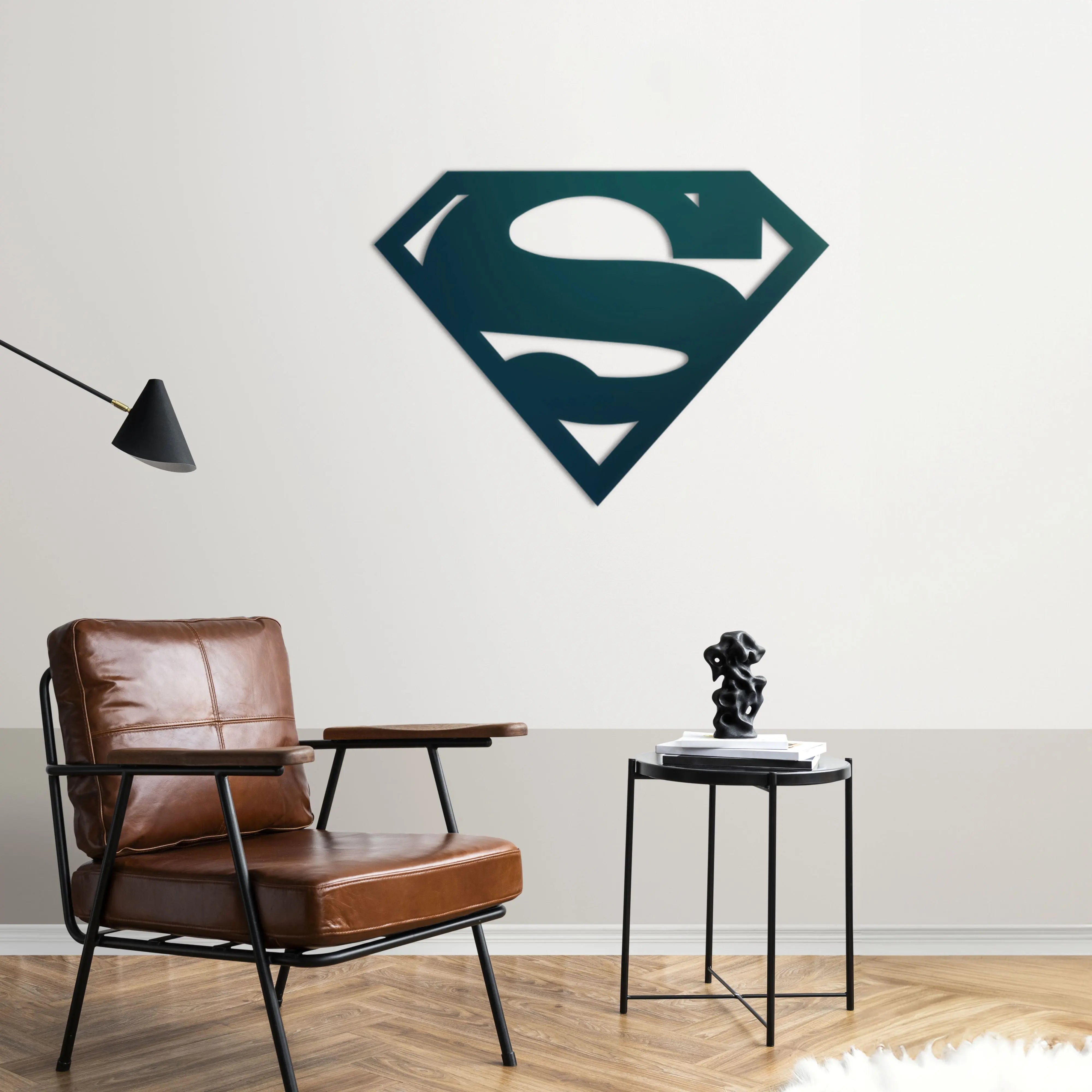 Superman Metal Duvar Dekoru Laser Artique