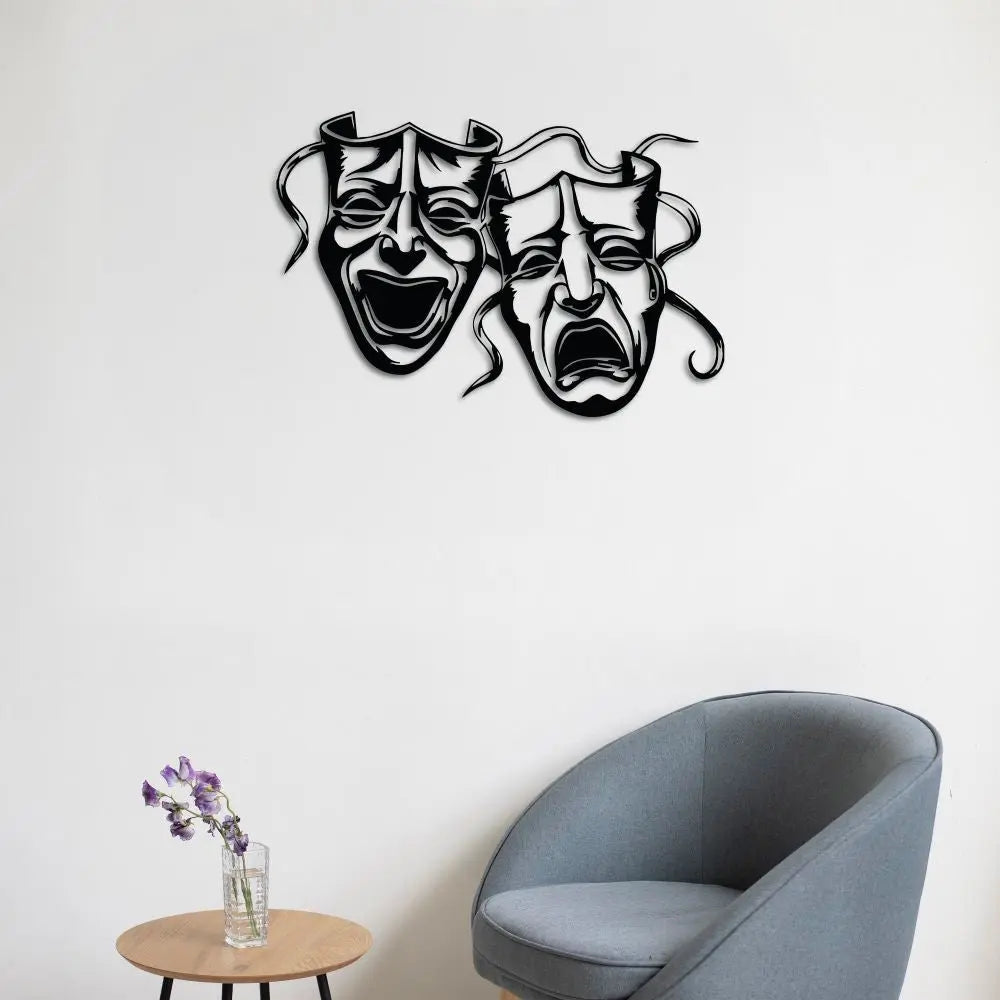Sanatın Maskesi Metal Duvar Dekoru Laser Artique