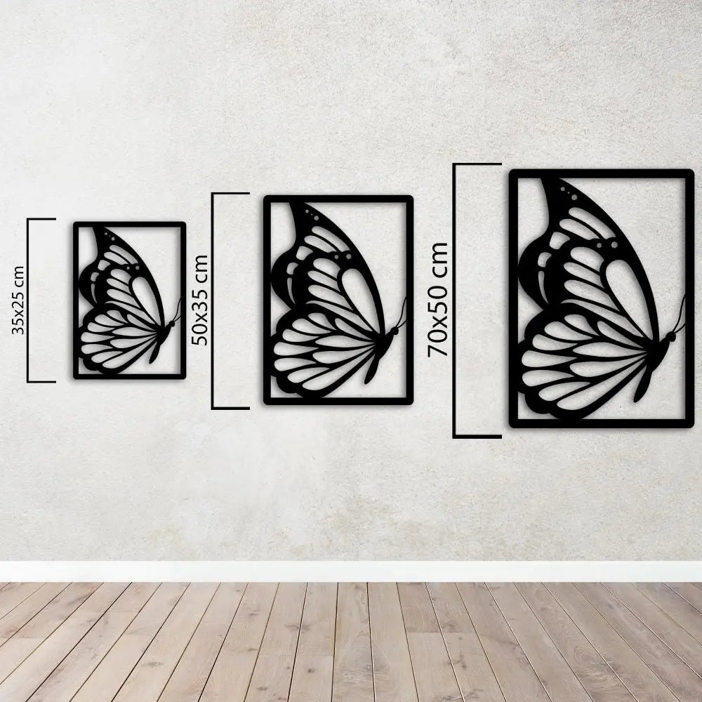 Zarif Kanatlar Kelebek Metal Duvar Dekoru Laser Artique