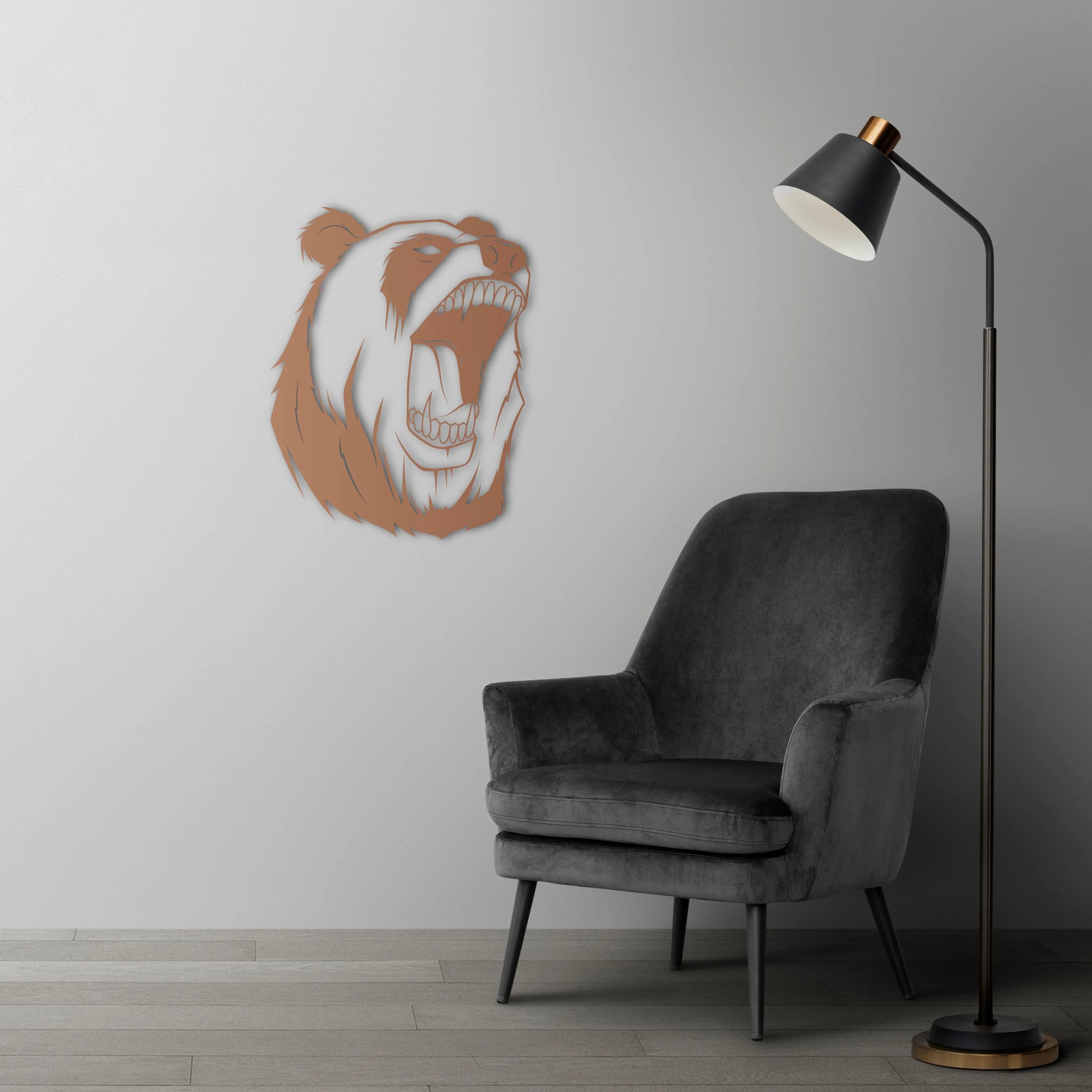 Vahşi Ruh Panda Metal Duvar Dekoru Laser Artique