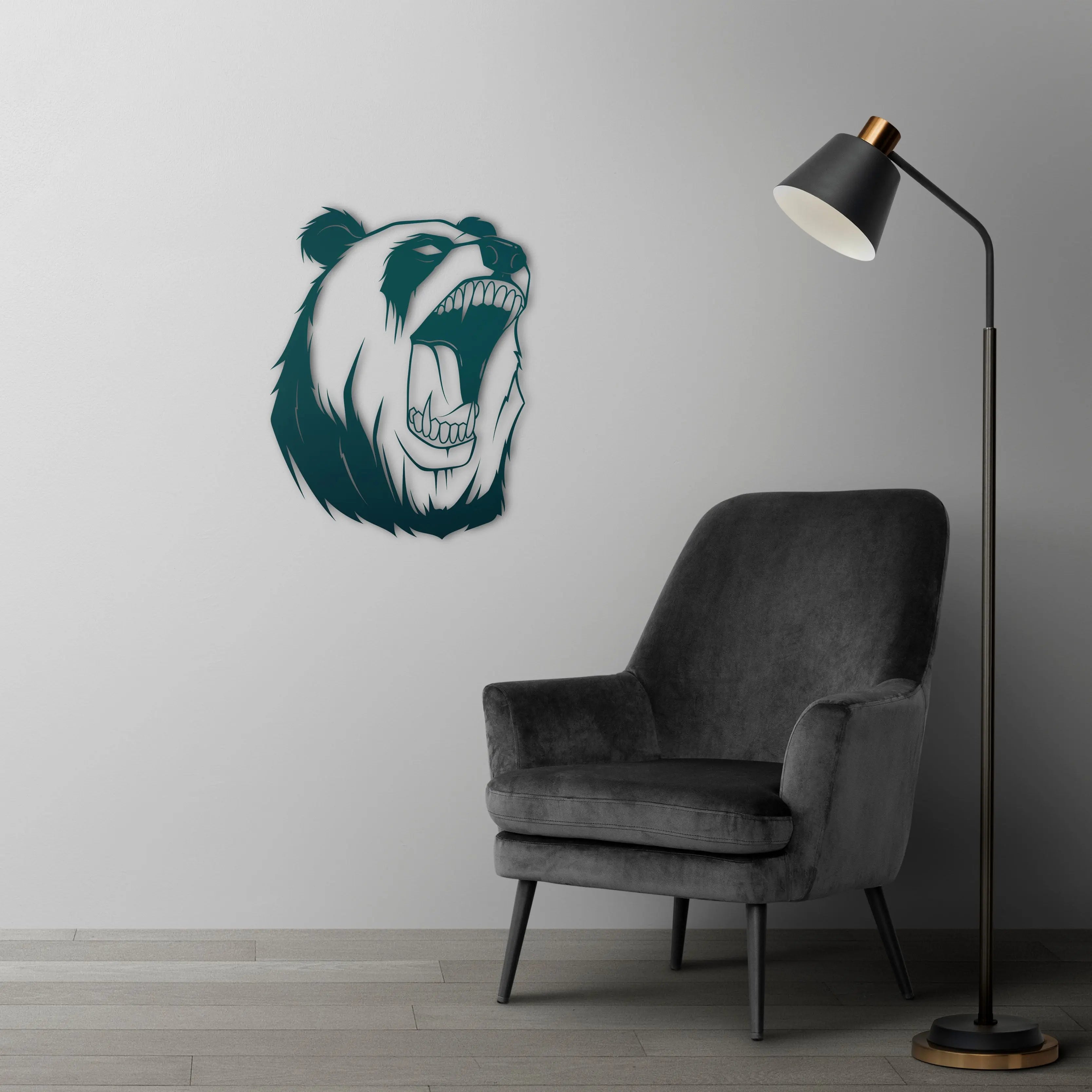 Vahşi Ruh Panda Metal Duvar Dekoru Laser Artique