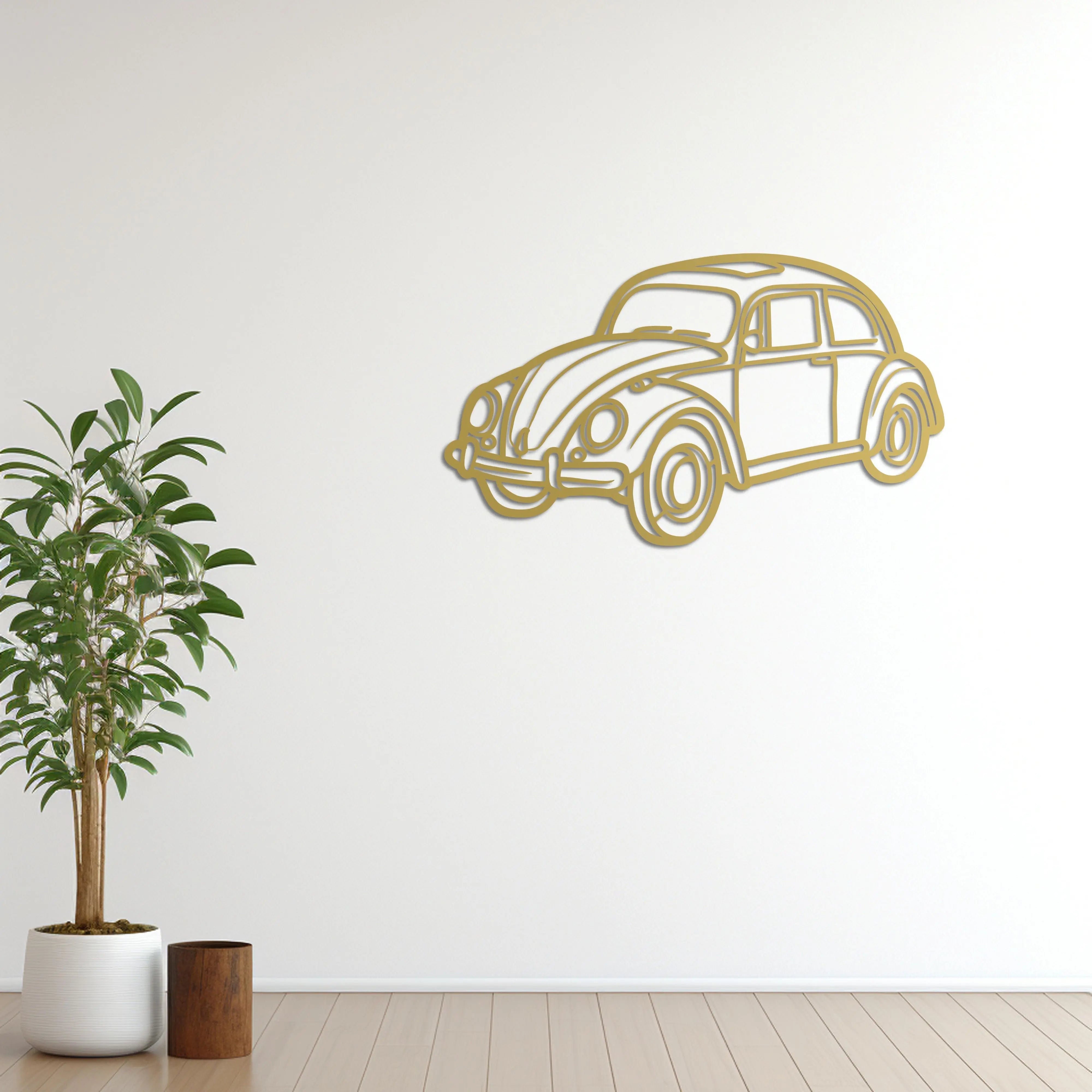 Volkswagen Beetle – Araba Metal Duvar Dekoru Laser Artique
