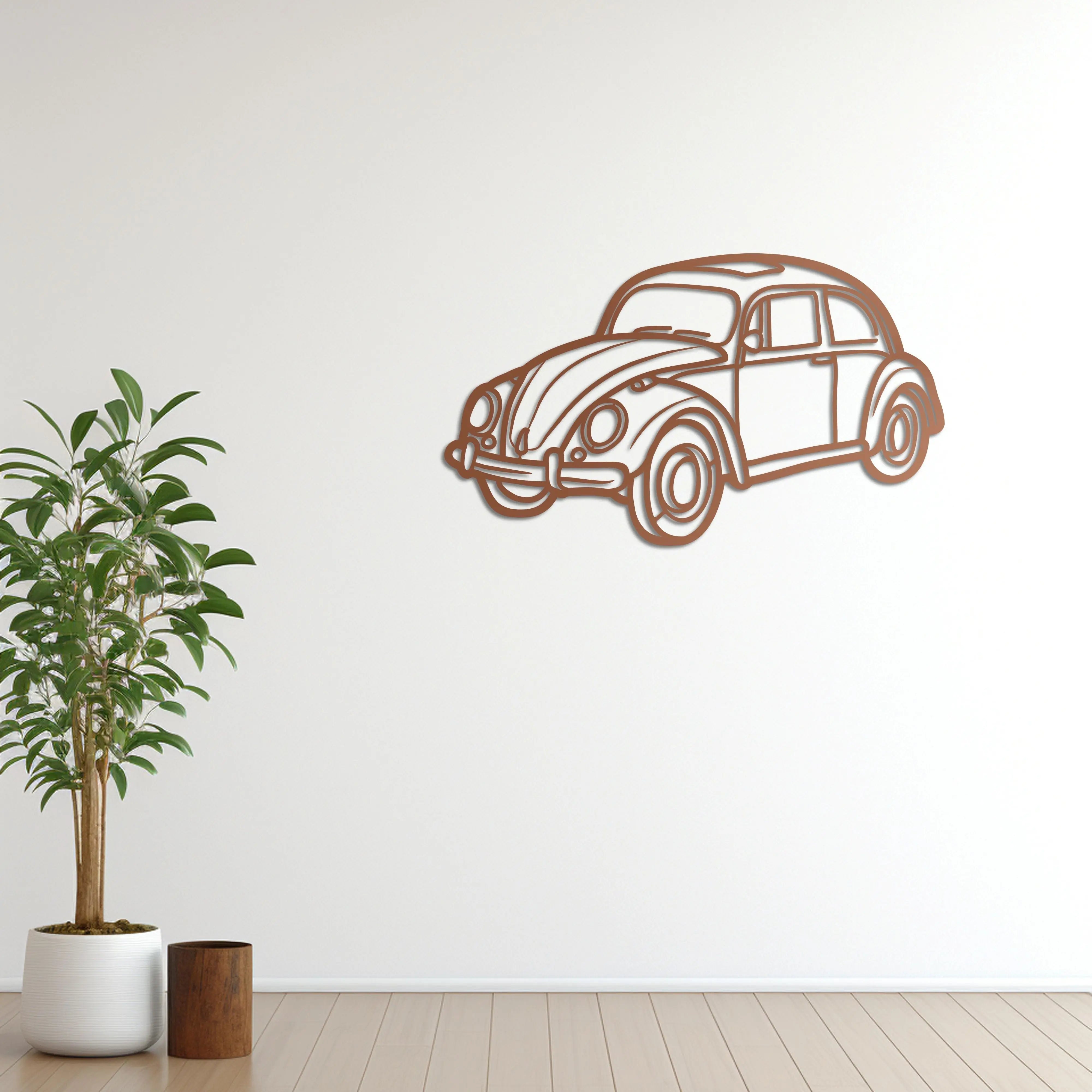 Volkswagen Beetle – Araba Metal Duvar Dekoru Laser Artique