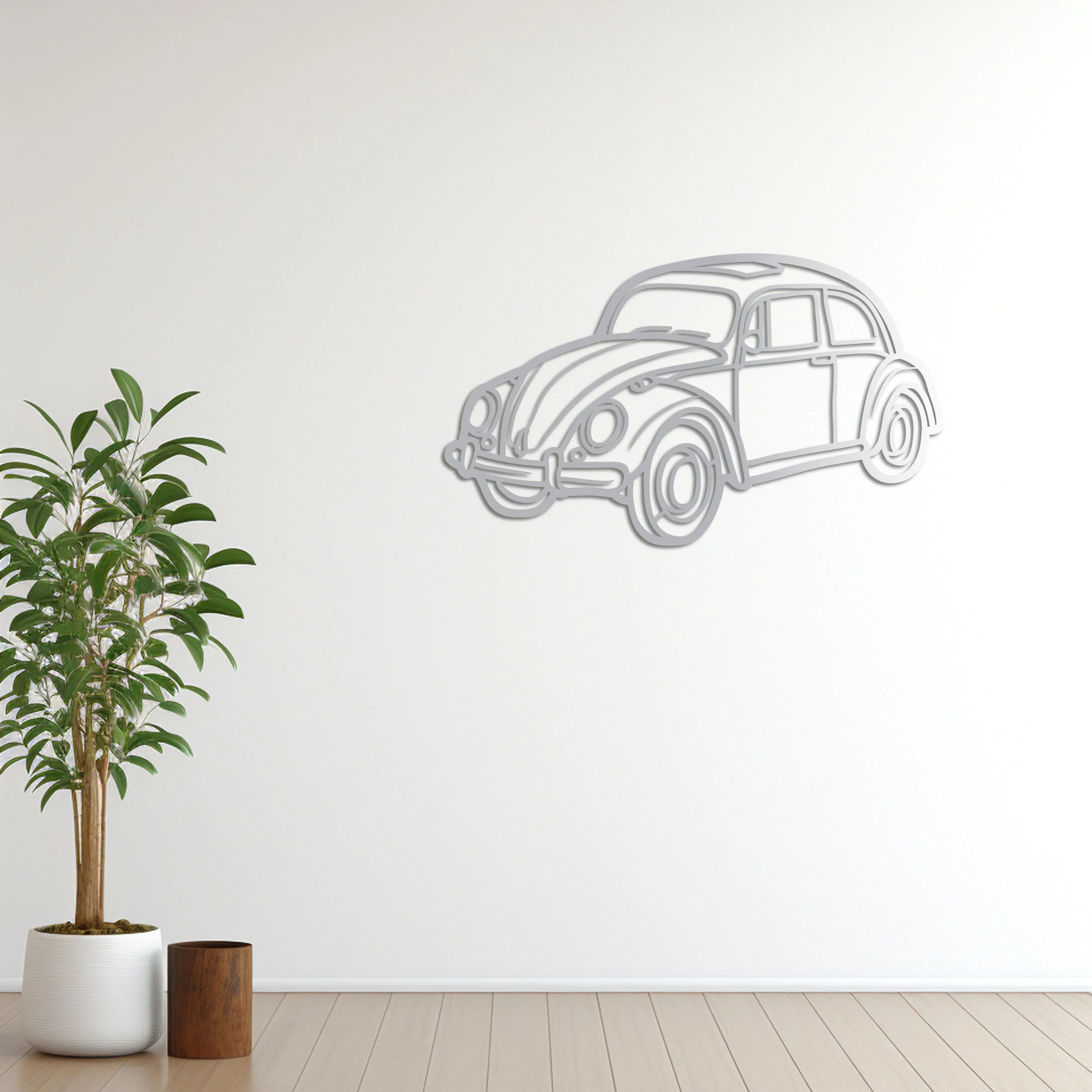 Volkswagen Beetle – Araba Metal Duvar Dekoru Laser Artique