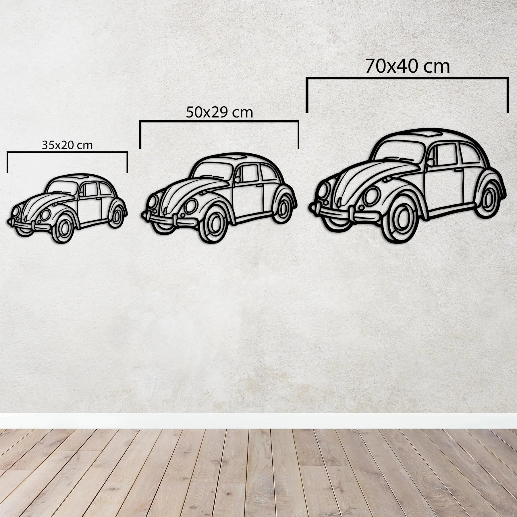 Volkswagen Beetle – Araba Metal Duvar Dekoru Laser Artique