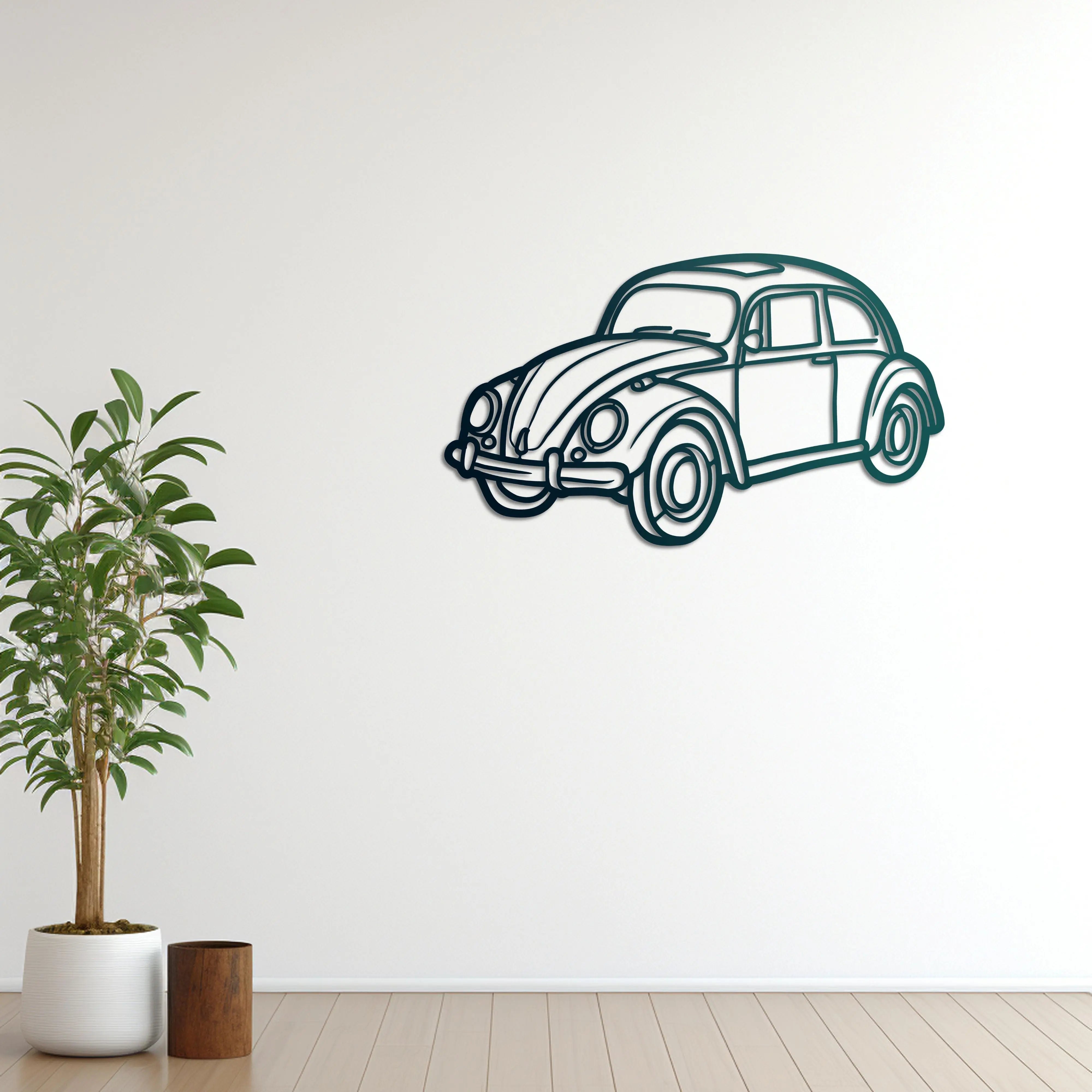 Volkswagen Beetle – Araba Metal Duvar Dekoru Laser Artique