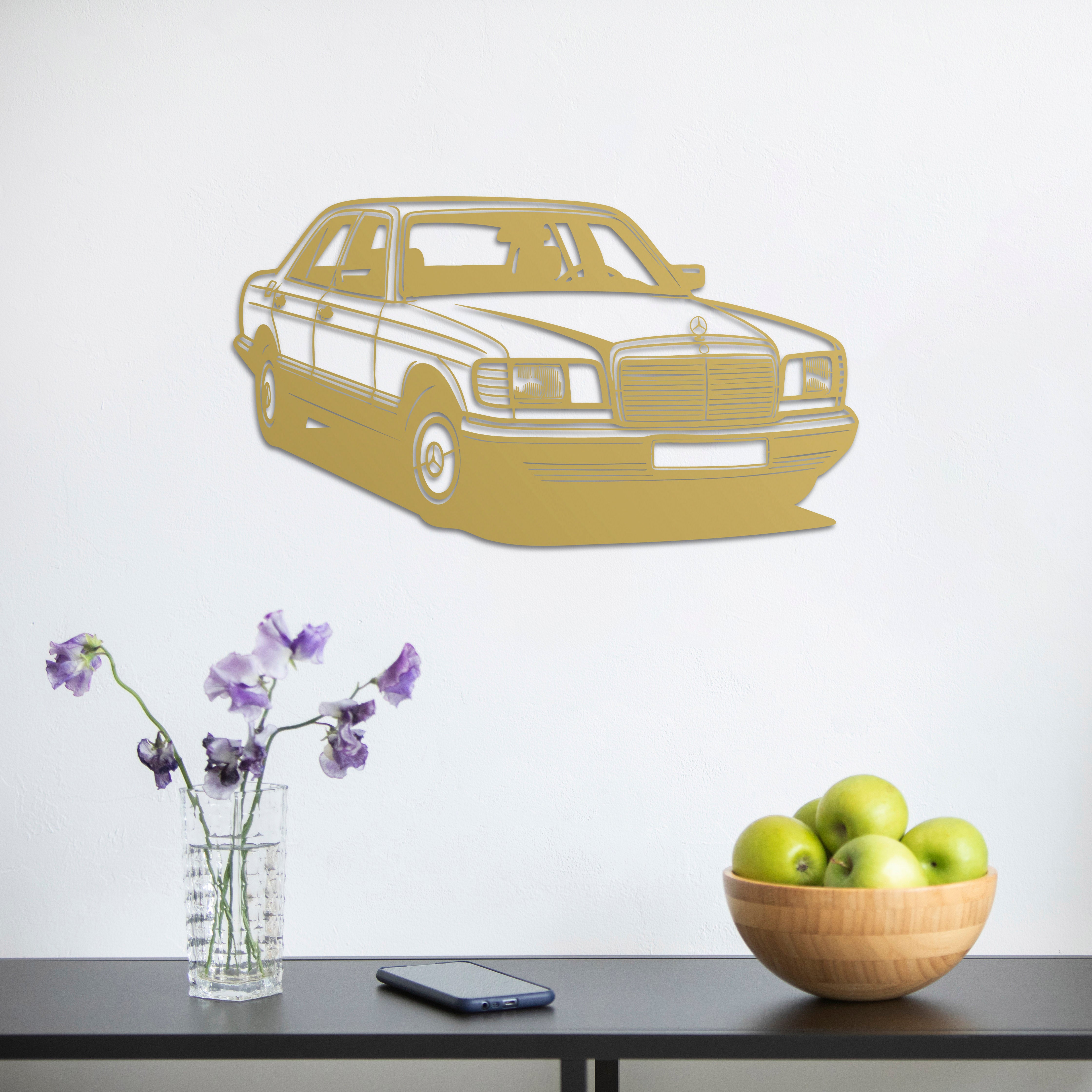 Mercedes-Benz W126 – Araba Metal Duvar Dekoru Laser Artique