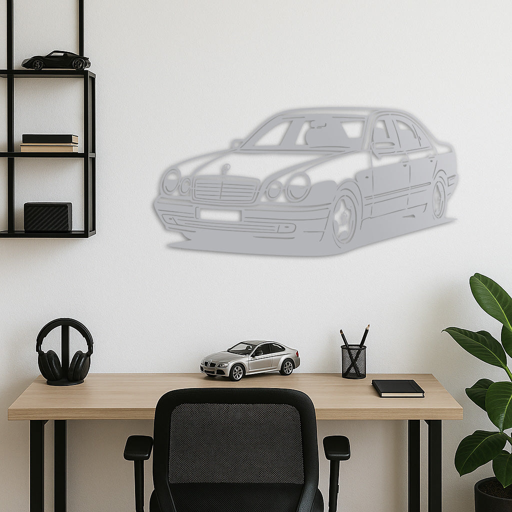 Mercedes W210 – Klasik E-Serisi Araba Metal Duvar Dekoru
