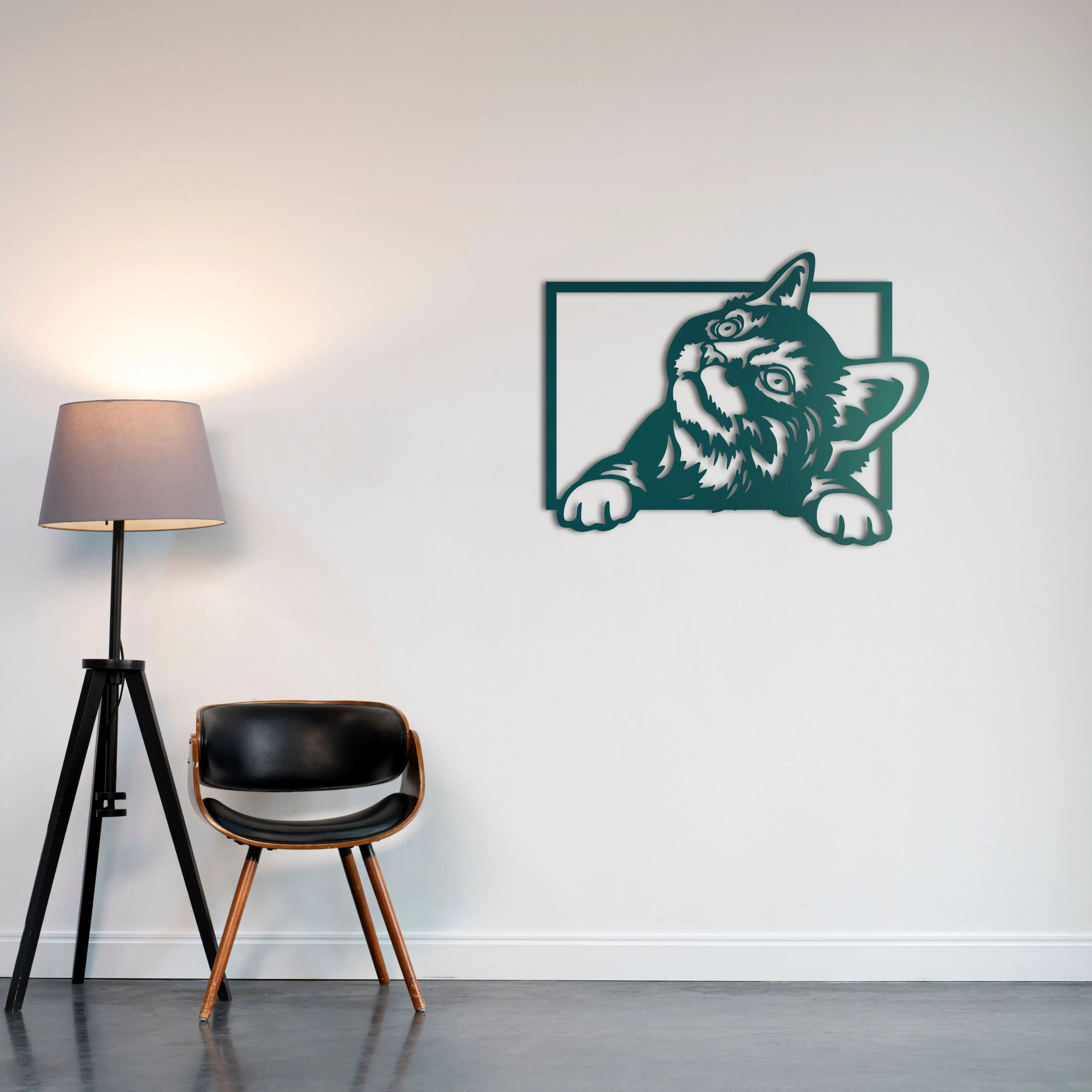 Yaramaz Kedi Metal Duvar Dekoru Laser Artique