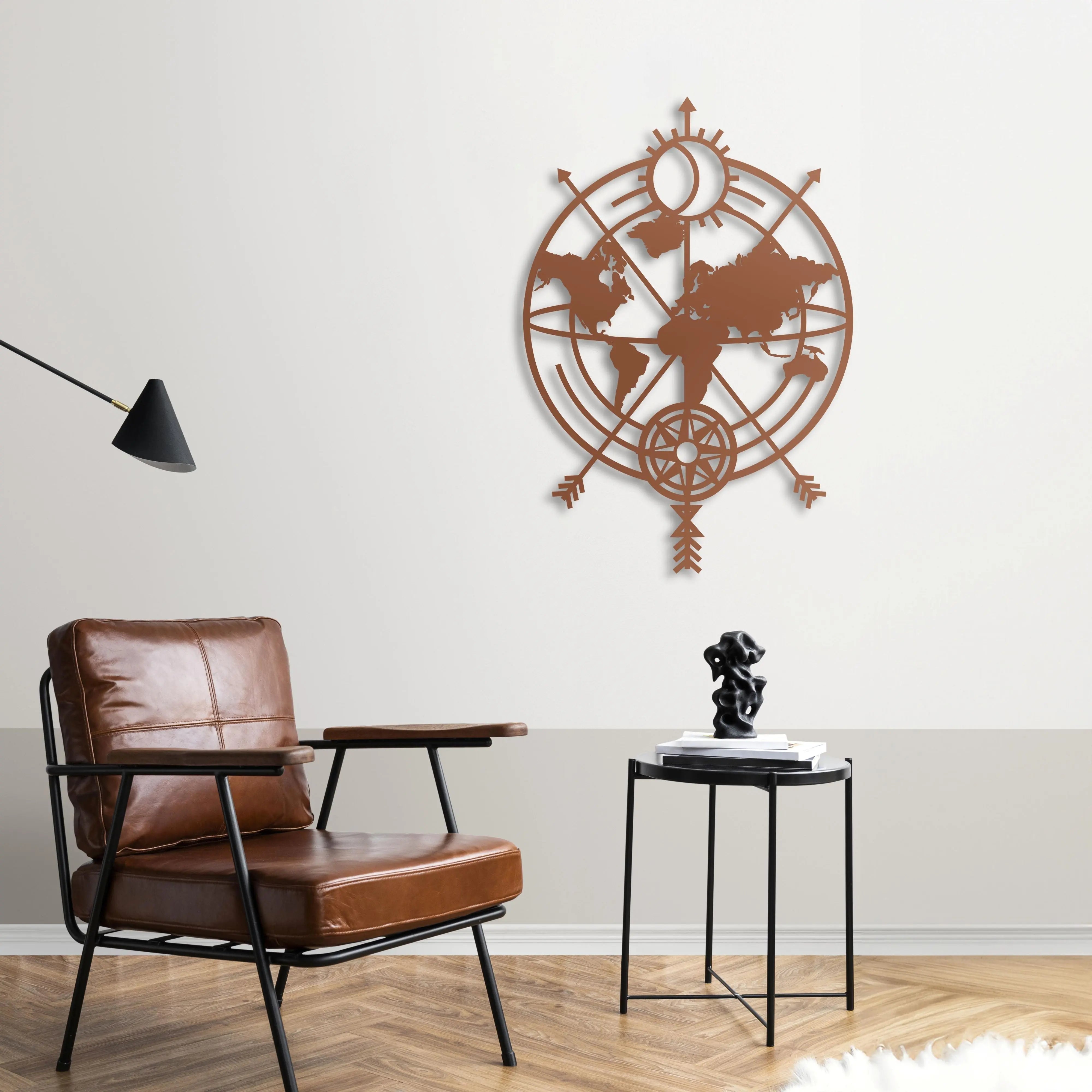 Keşif ve Yön Haritası – Metal Duvar Dekoru Laser Artique