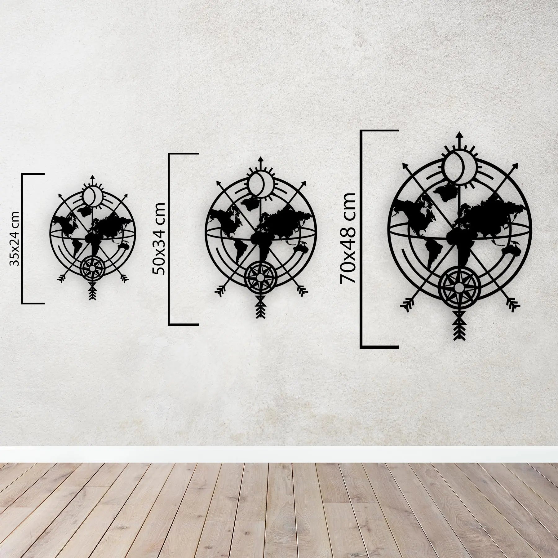 Keşif ve Yön Haritası – Metal Duvar Dekoru Laser Artique